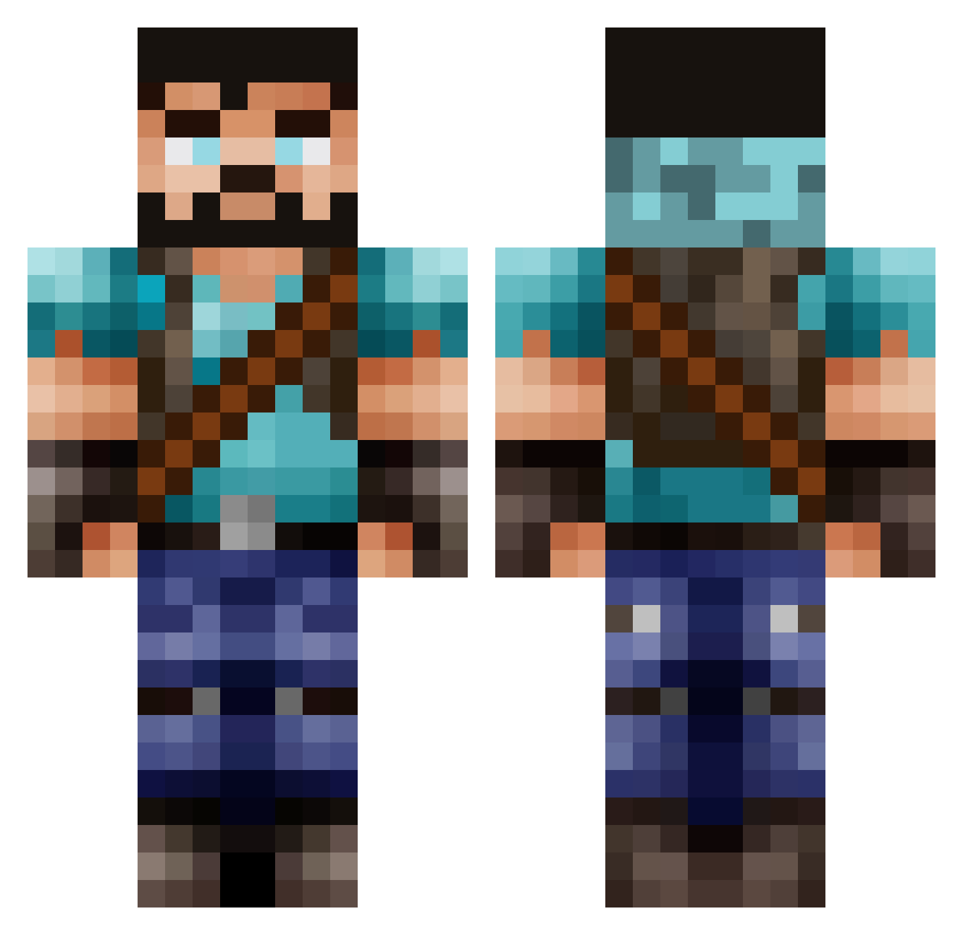 Turkana Minecraft skin, front and back view