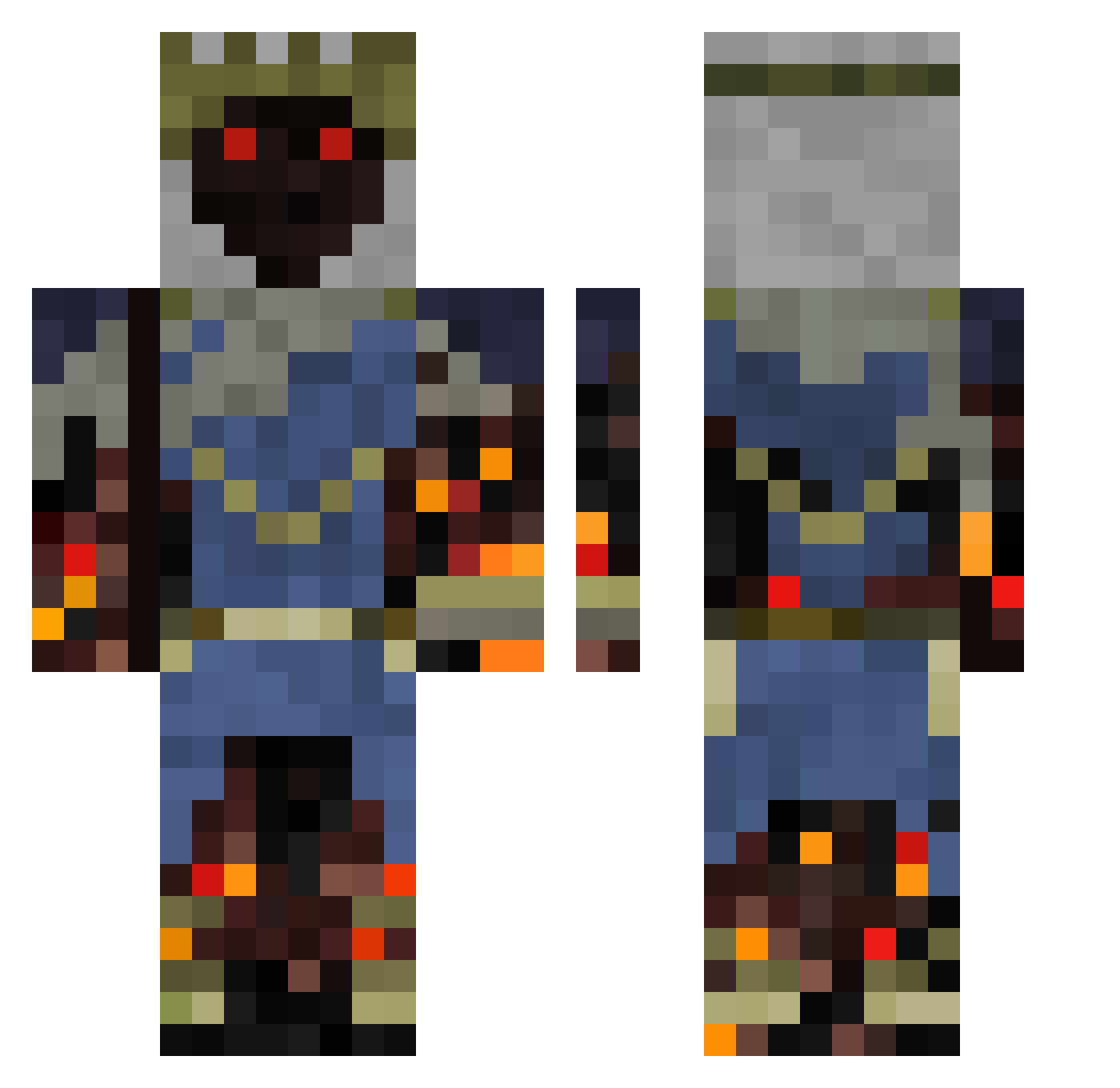 EstuansOculi Minecraft skin, front and back view