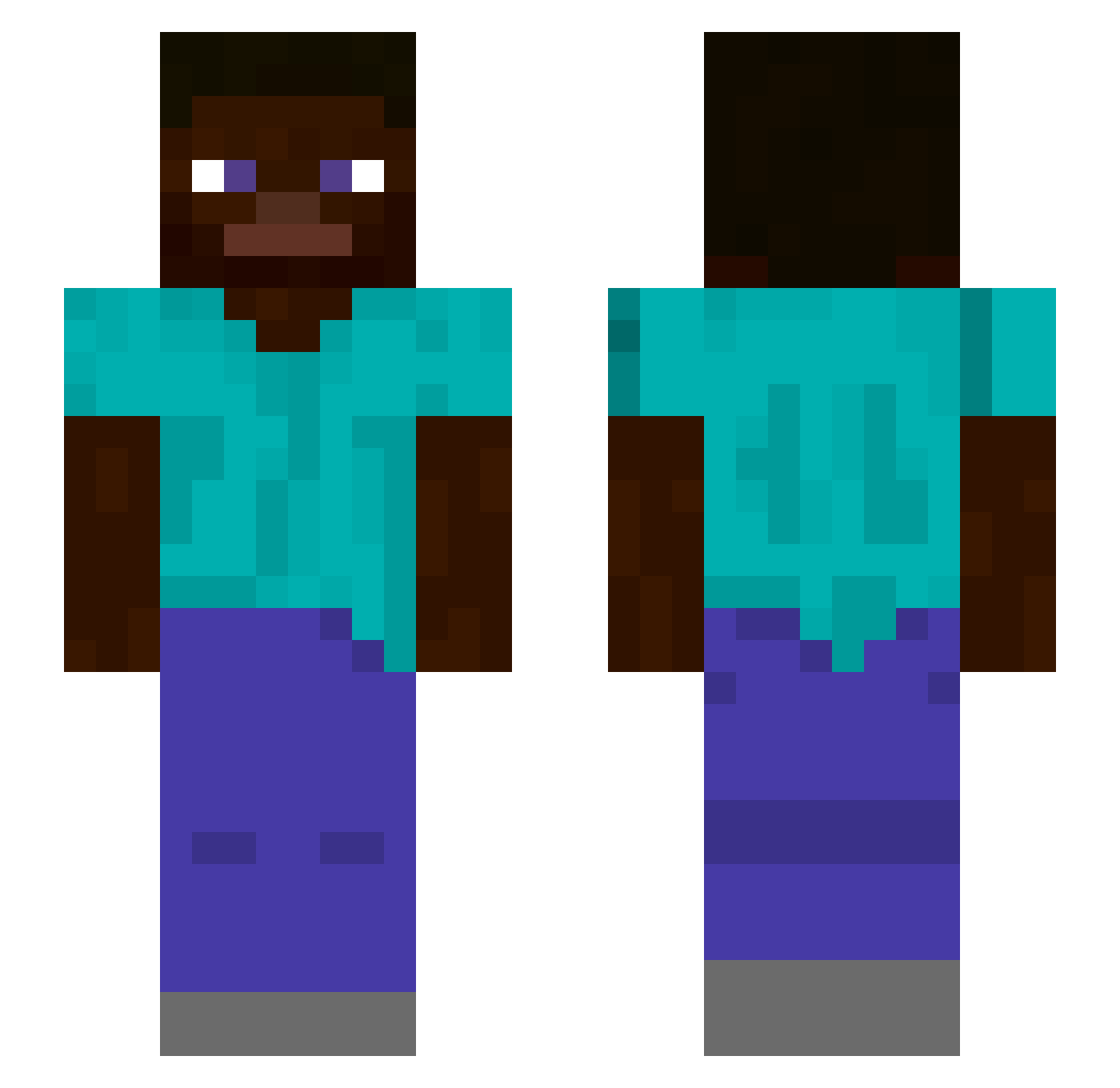 yadinya Minecraft skin, front and back view