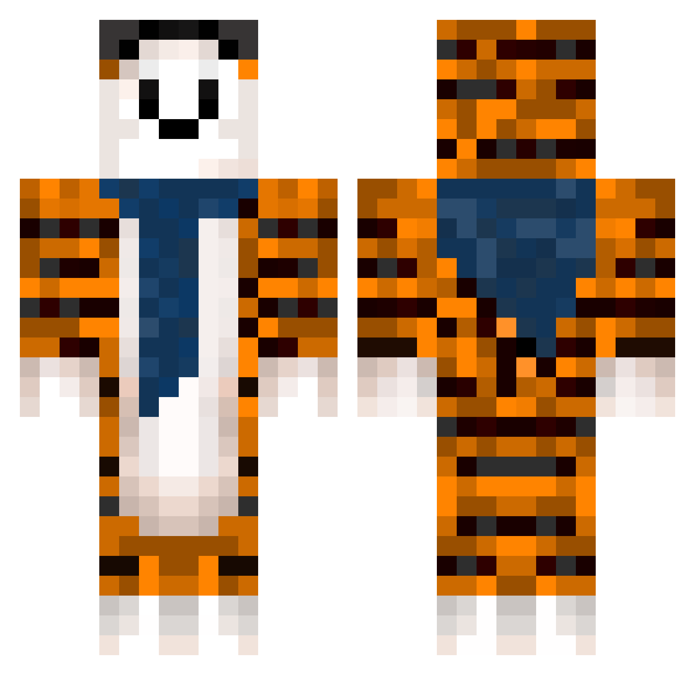 HobbesLachs Minecraft skin, front and back view