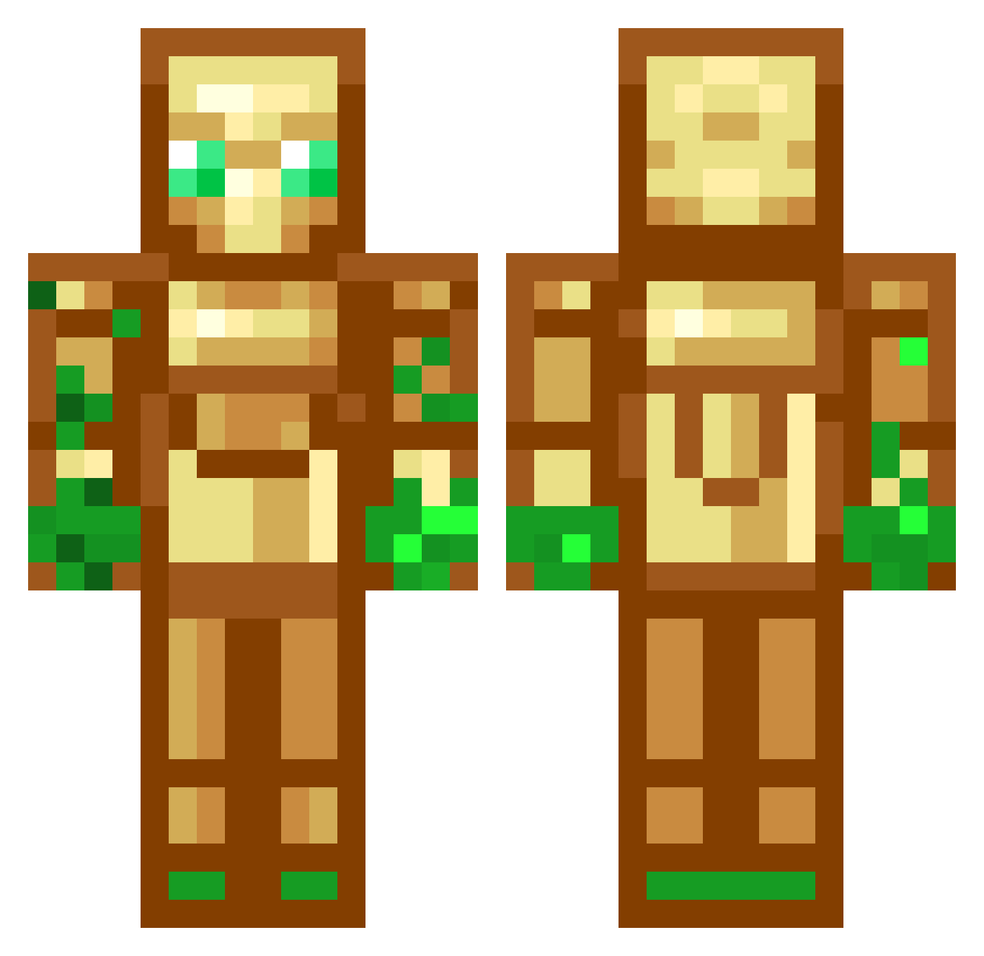 LeroyxD21 Minecraft skin, front and back view