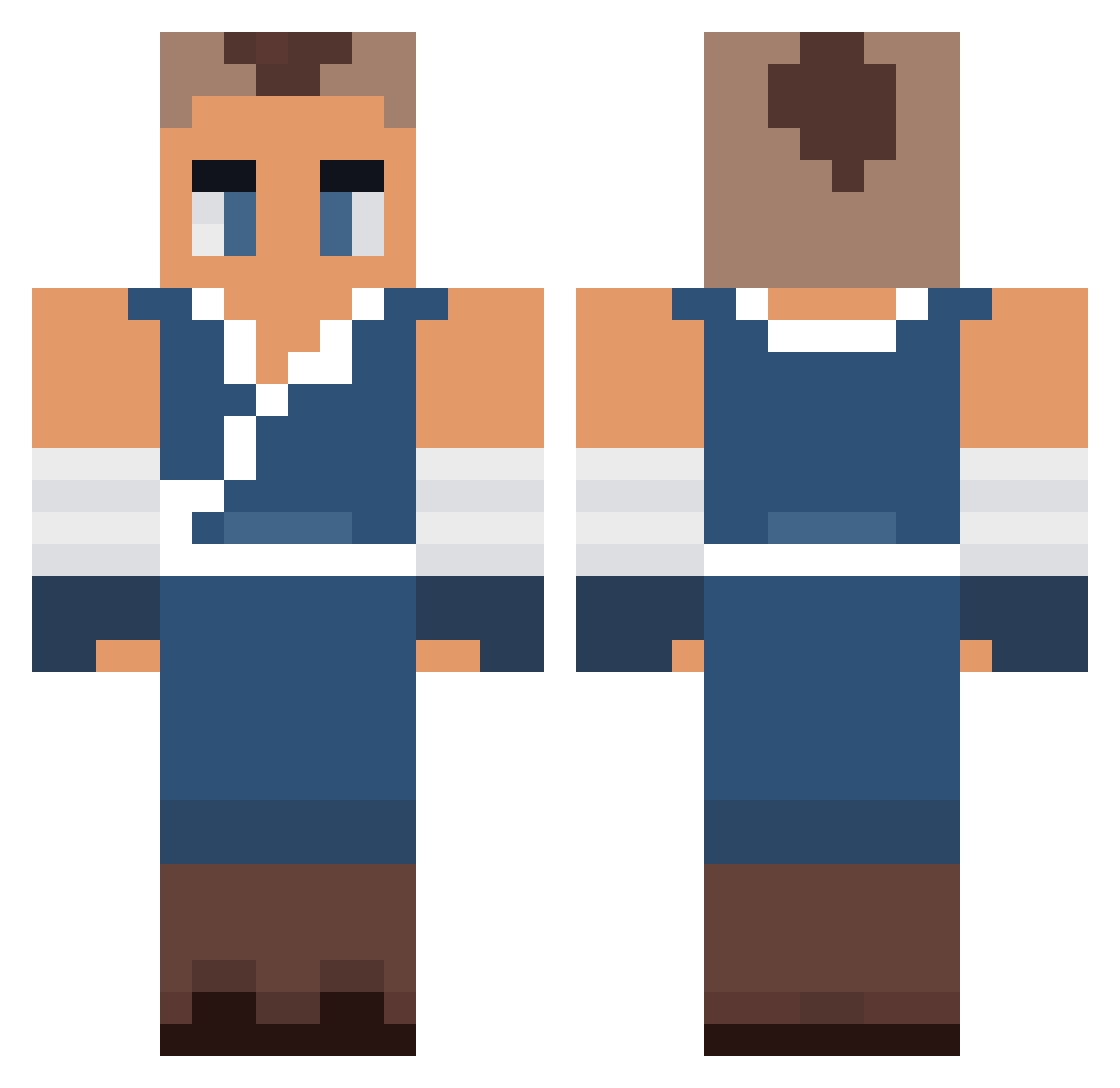 Makkerman Minecraft skin, front and back view