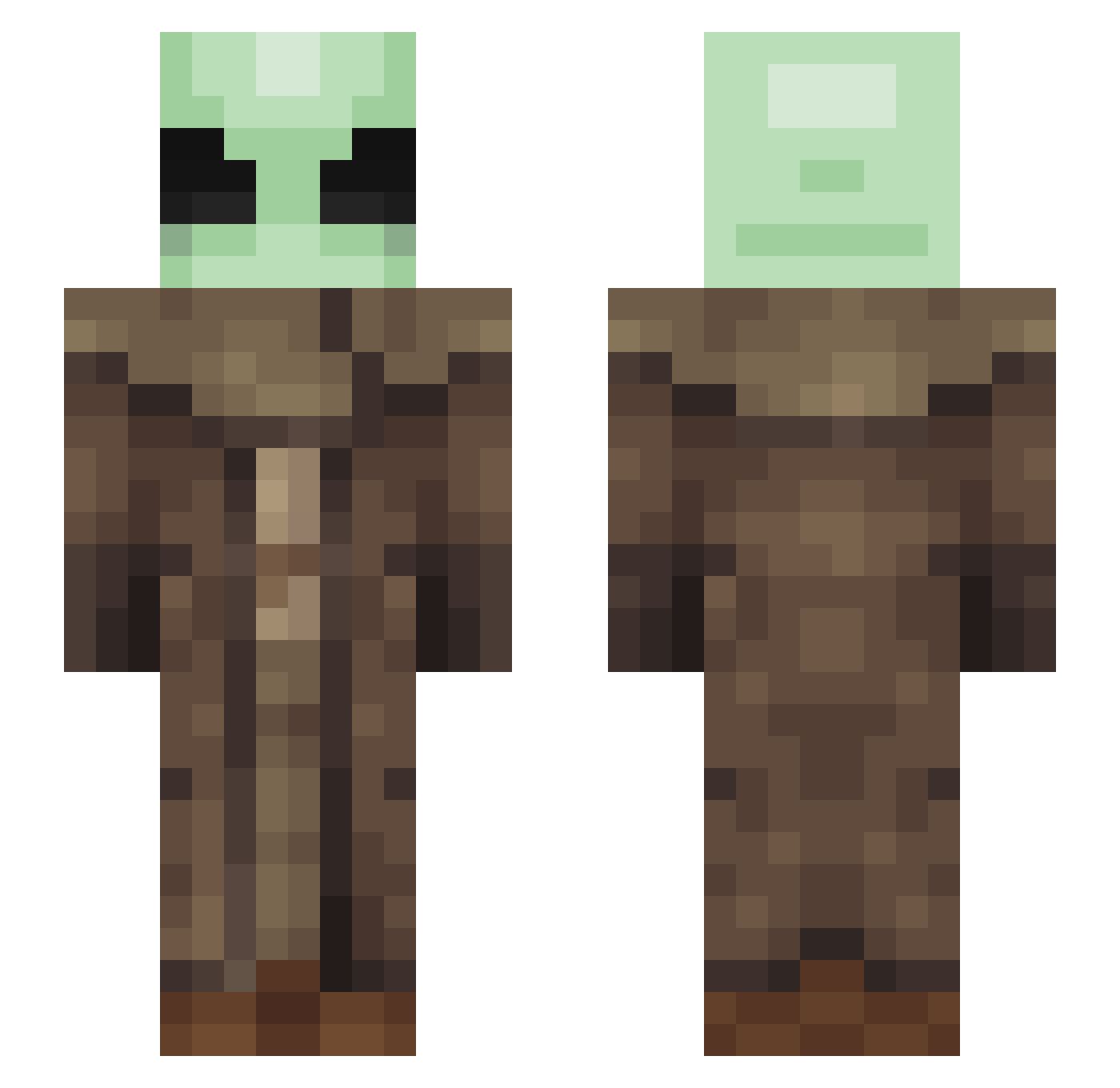 AlienSenpai Minecraft skin, front and back view