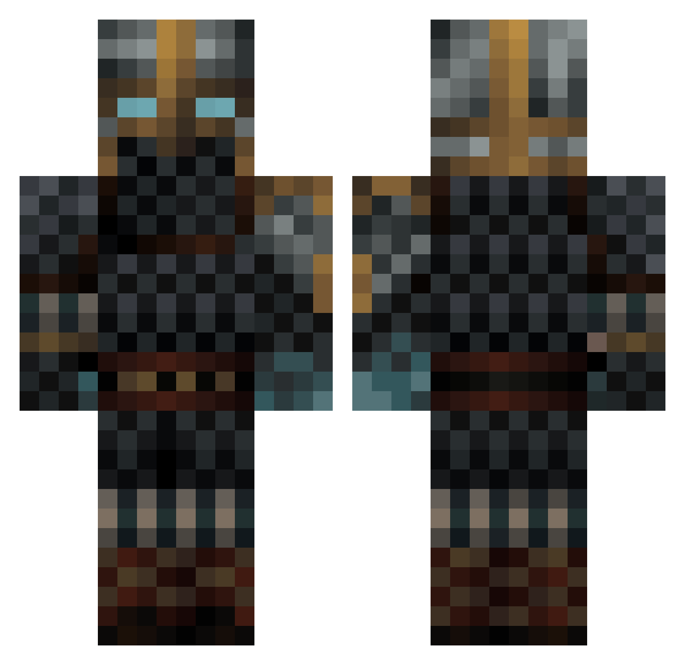 BudgetCheetah80 Minecraft skin, front and back view
