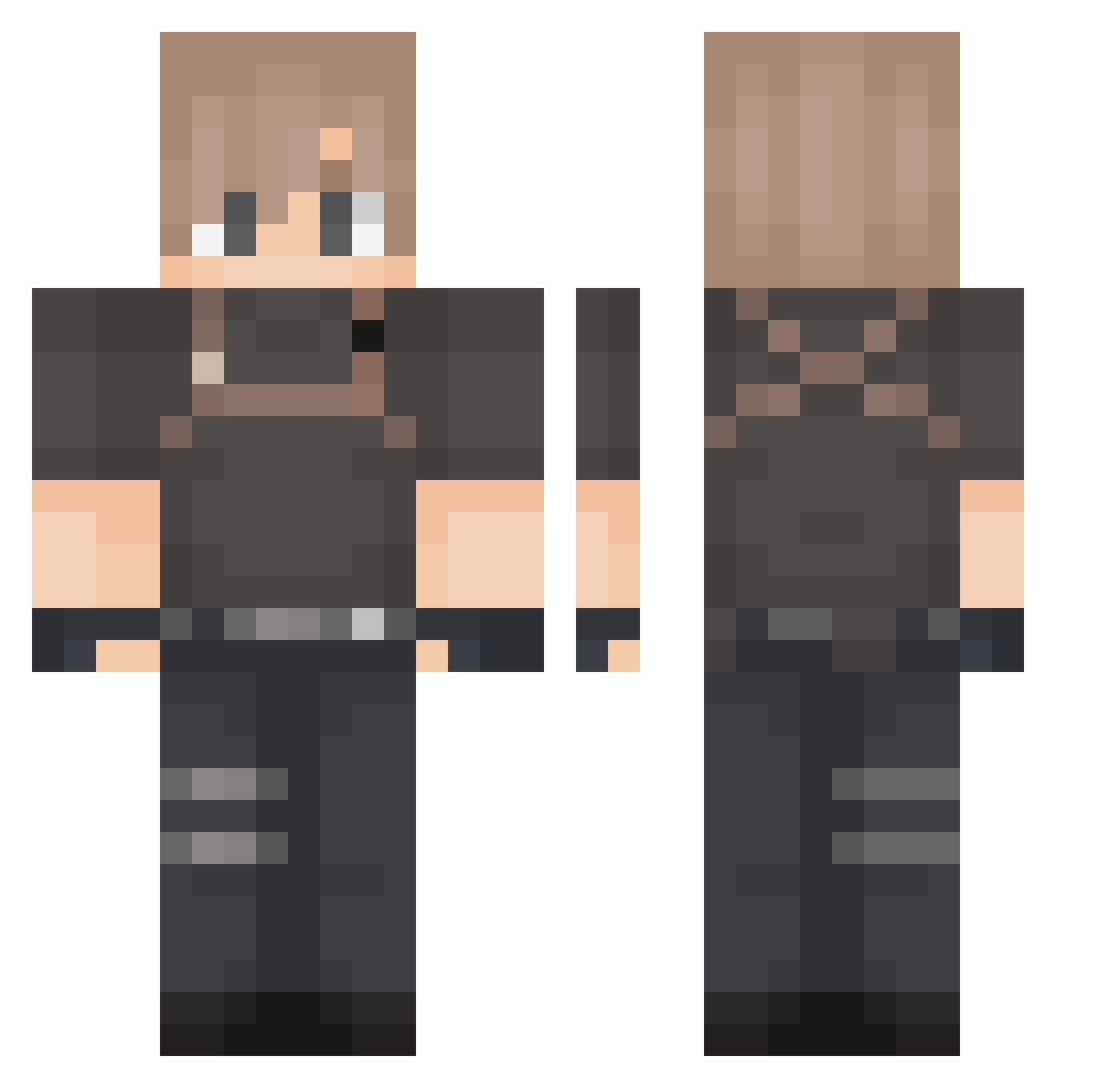 Rydhorn Minecraft skin, front and back view