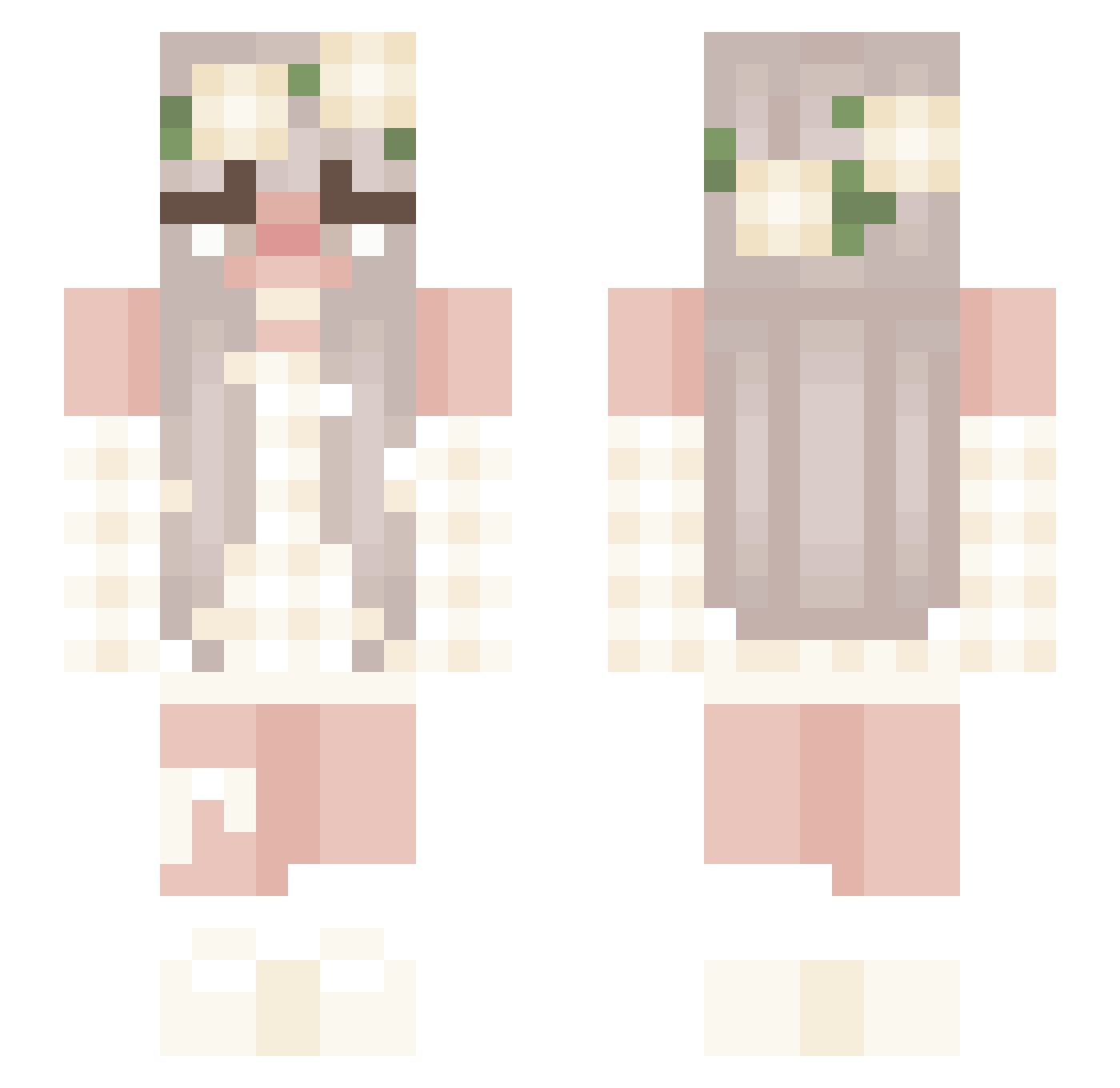 PqstelRain_ Minecraft skin, front and back view