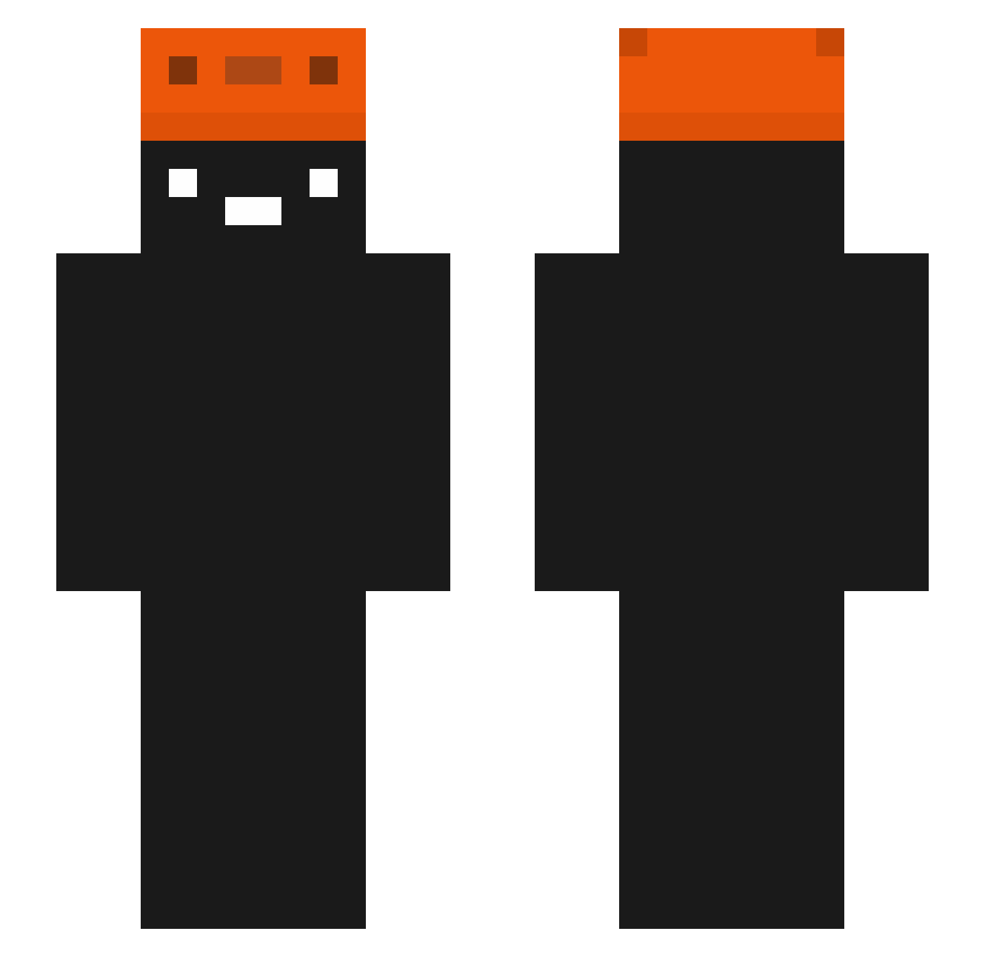NotParkerSahur Minecraft skin, front and back view