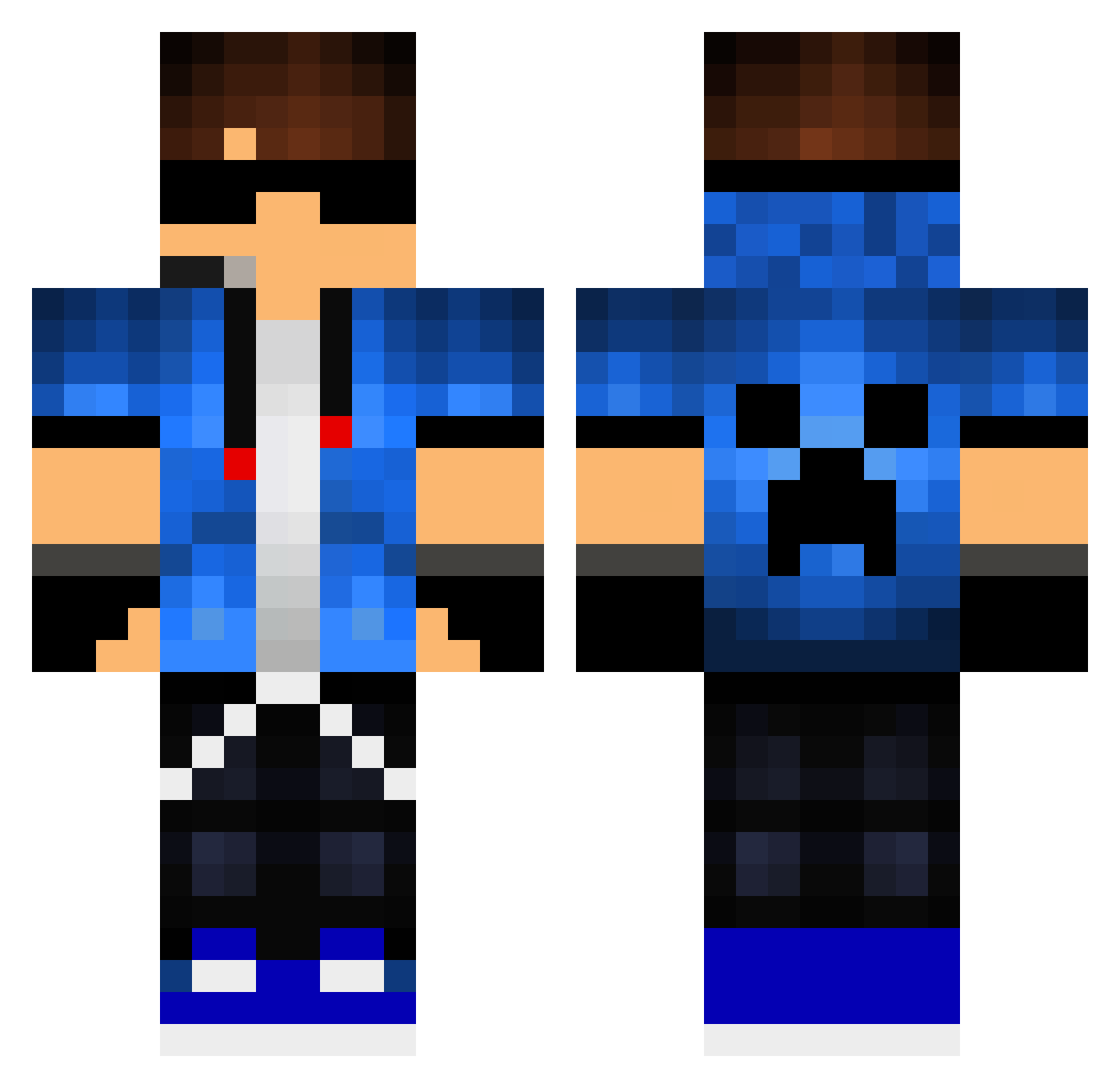 No_Line Minecraft skin, front and back view