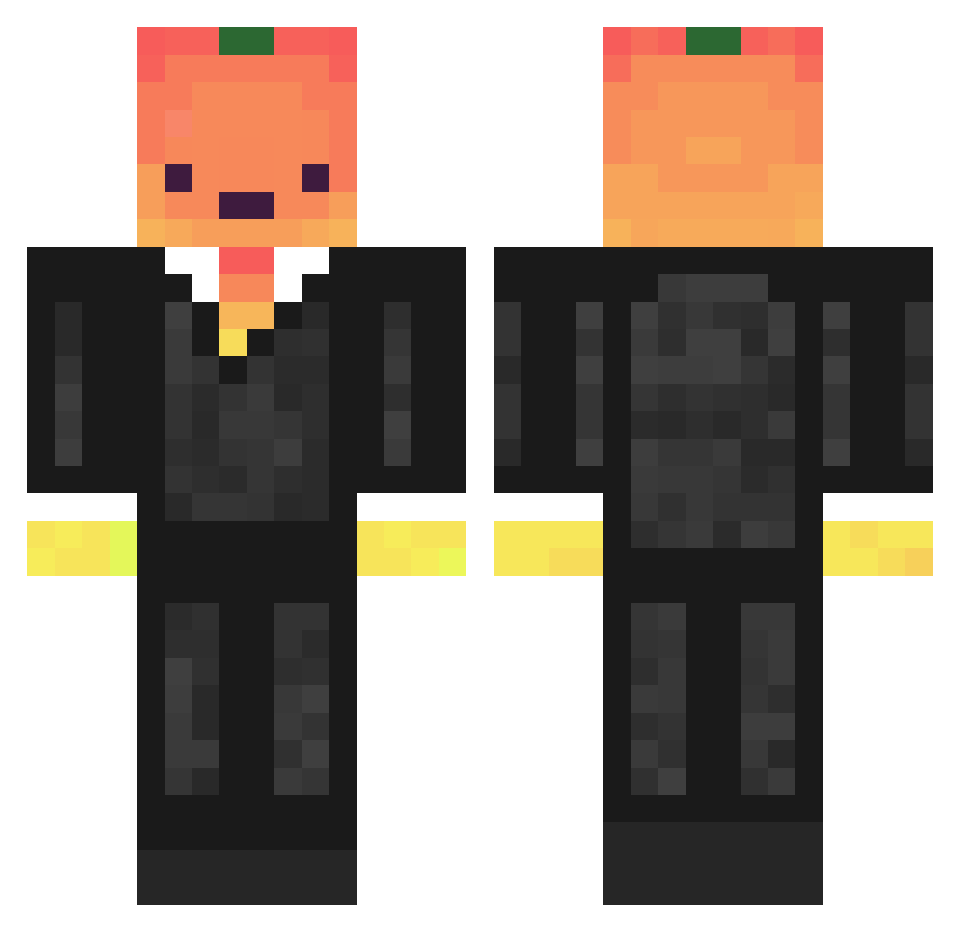 Digibar Minecraft skin, front and back view