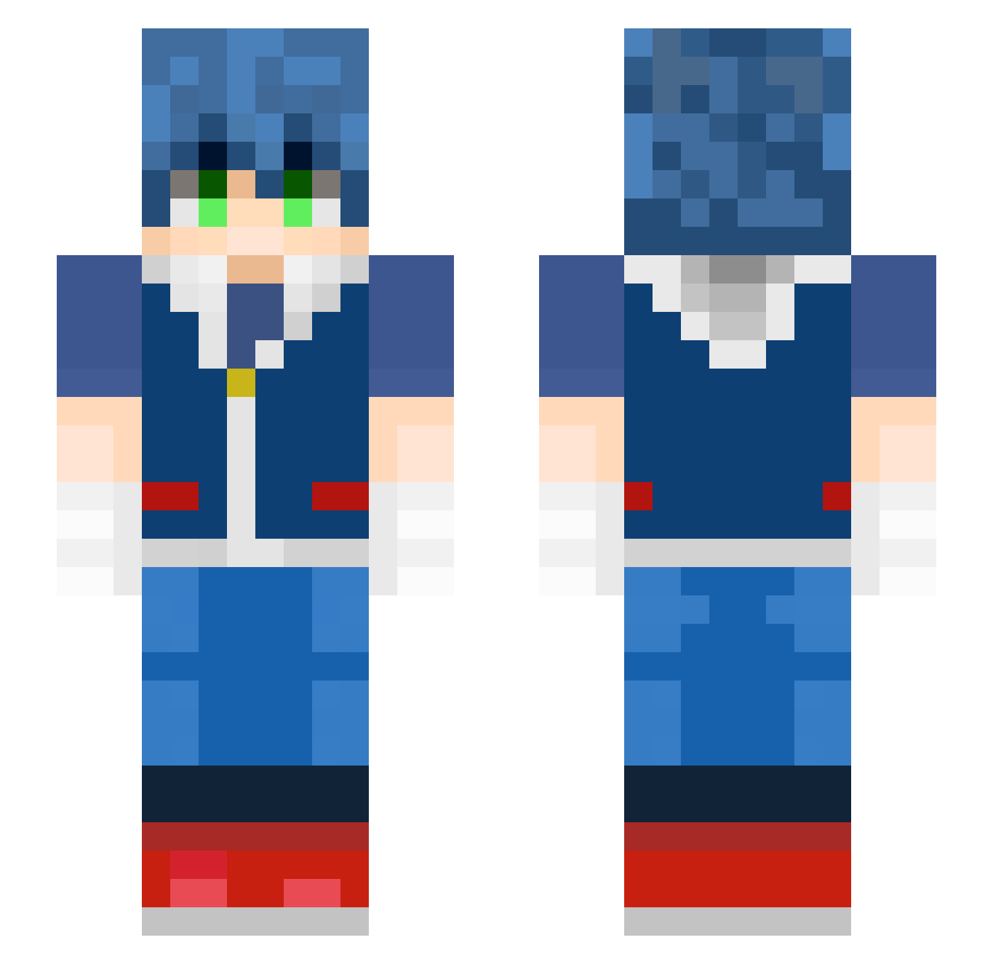 ChigenNuggies Minecraft skin, front and back view