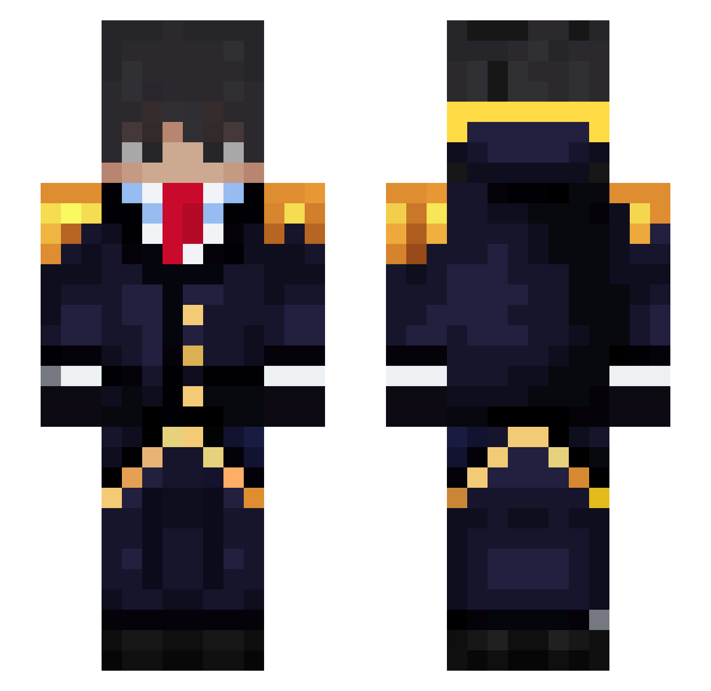 azlan01 Minecraft skin, front and back view