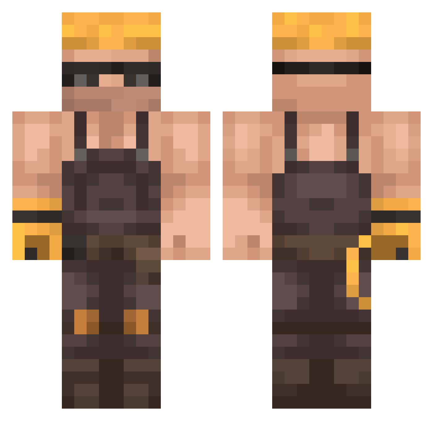 LP1707 Minecraft skin, front and back view