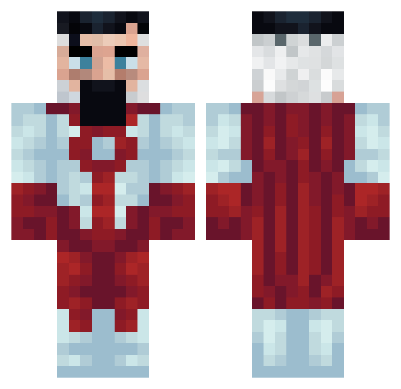 g0ks Minecraft skin, front and back view