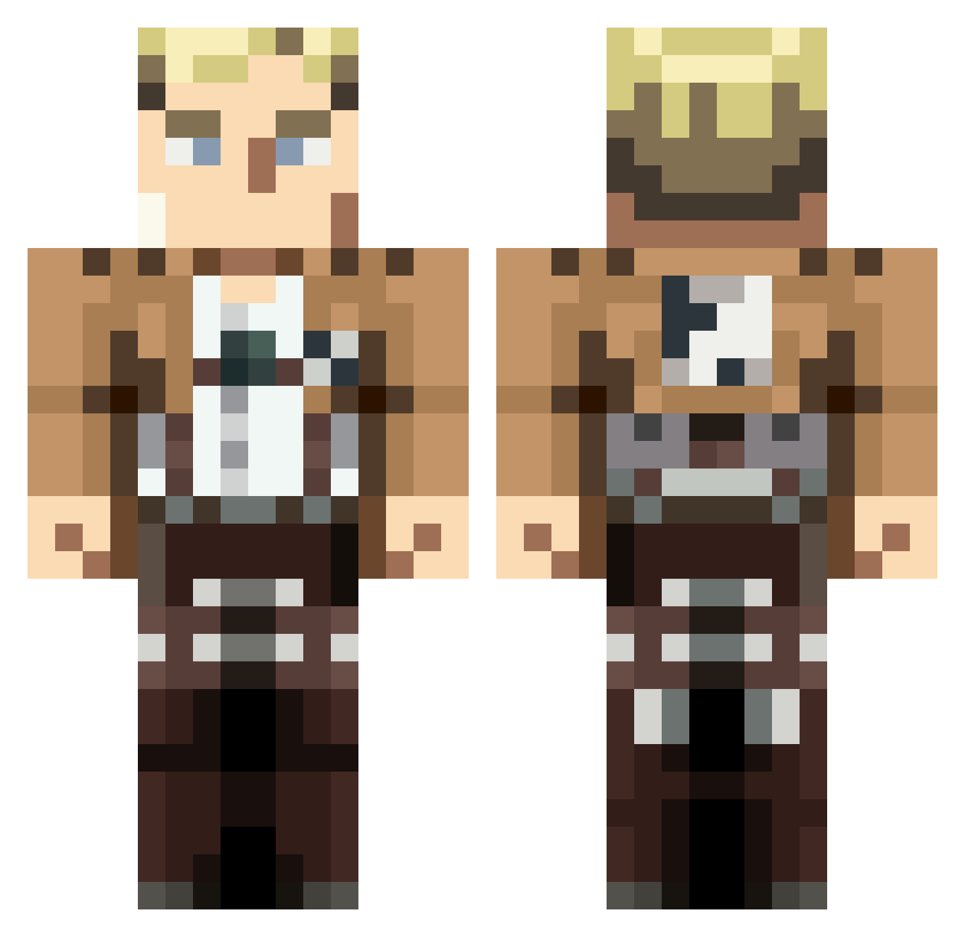 StankyLegs Minecraft skin, front and back view