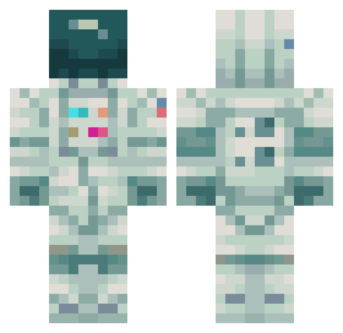BigxNate Minecraft skin, front and back view