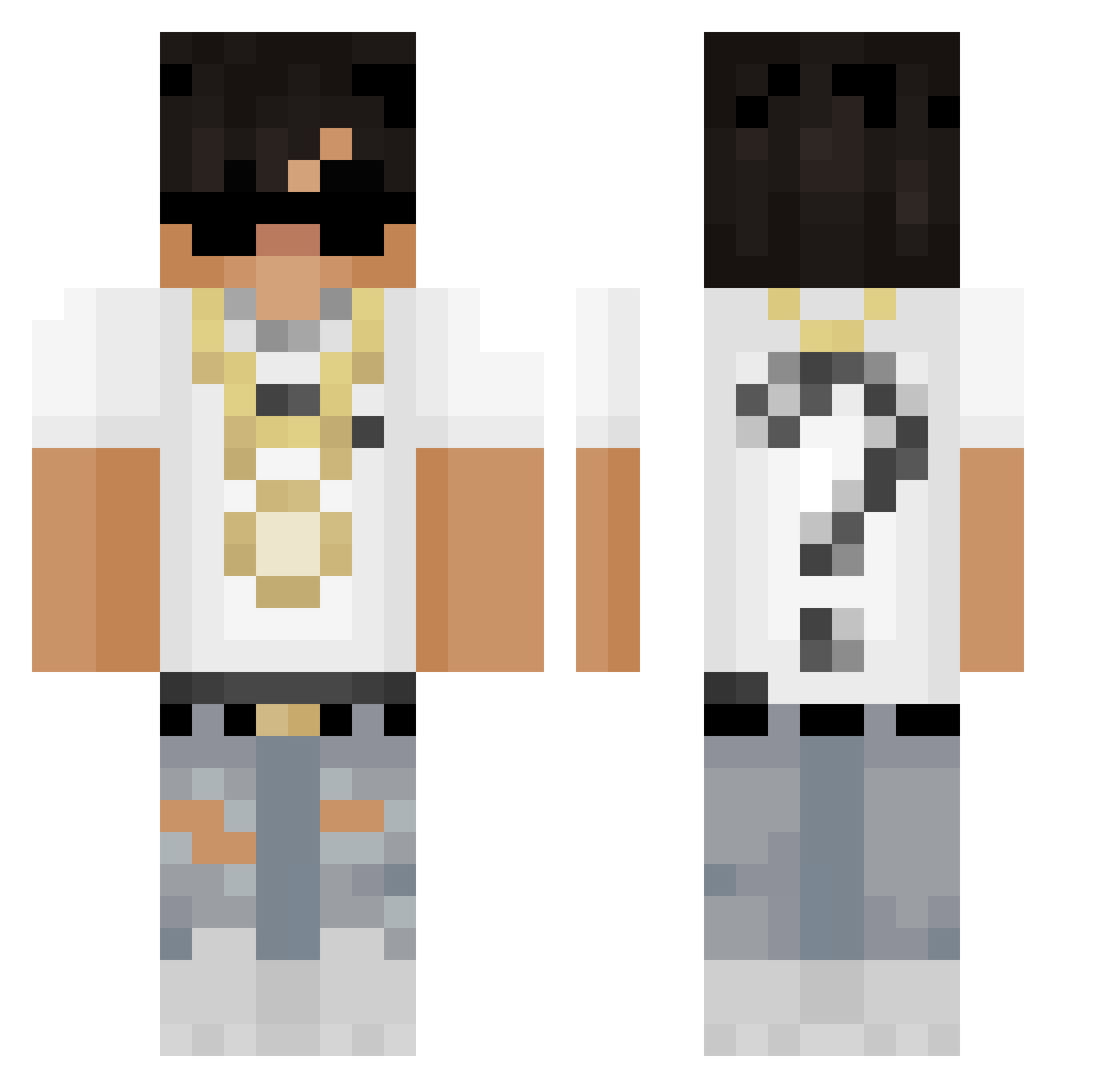 Creeper45269 Minecraft skin, front and back view