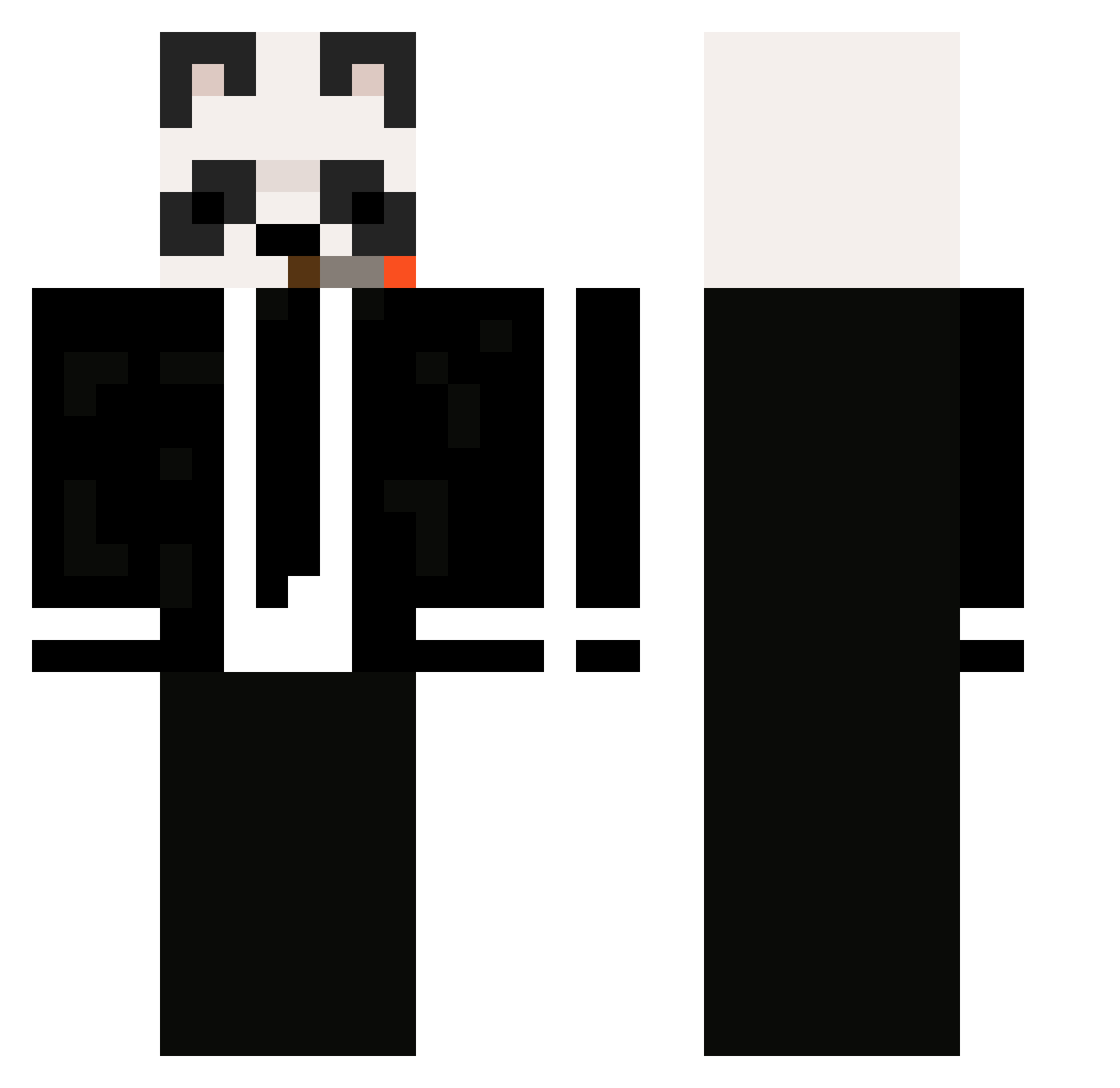 AnchorPanda Minecraft skin, front and back view