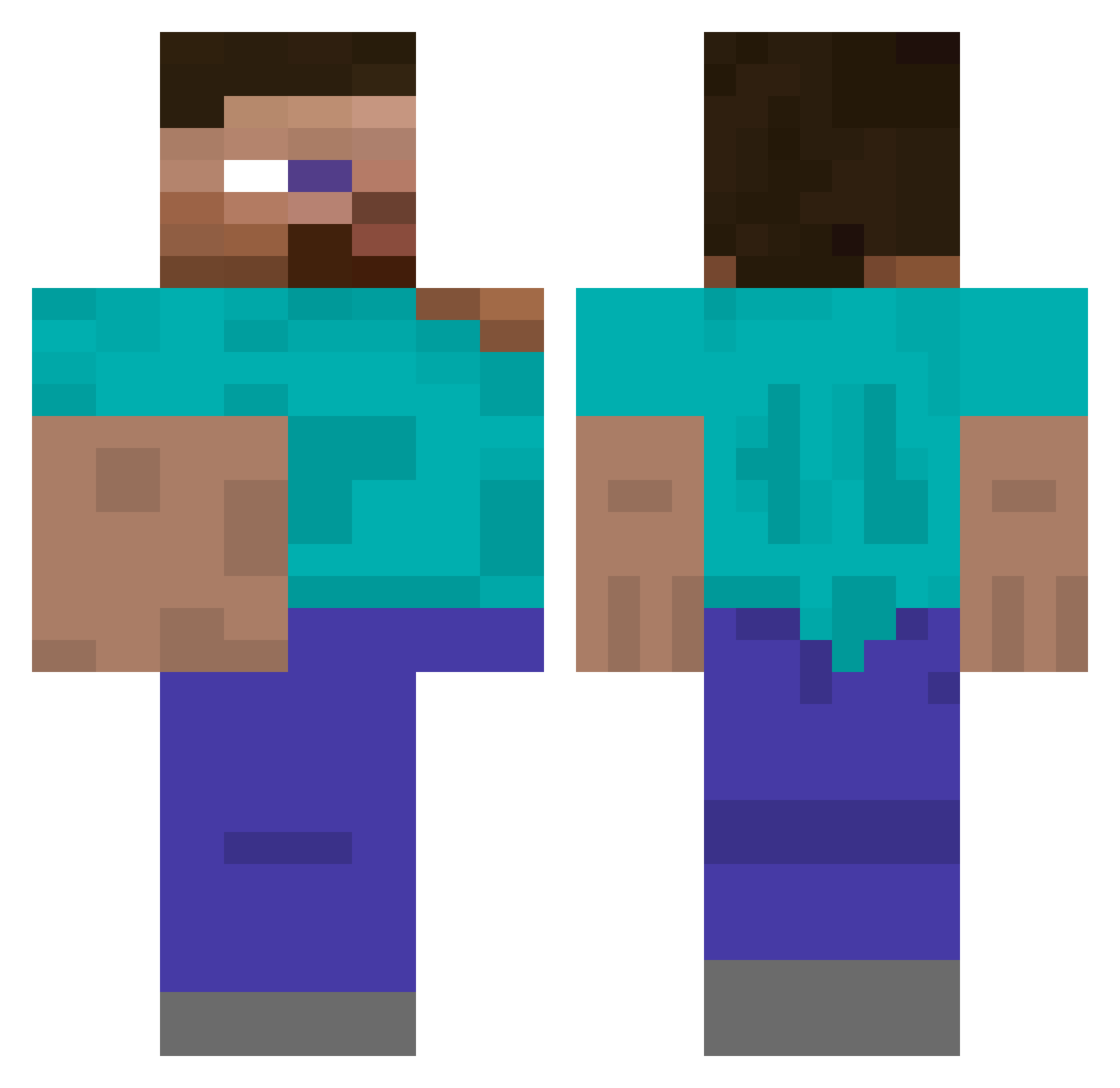 ThatNoobTender Minecraft skin, front and back view