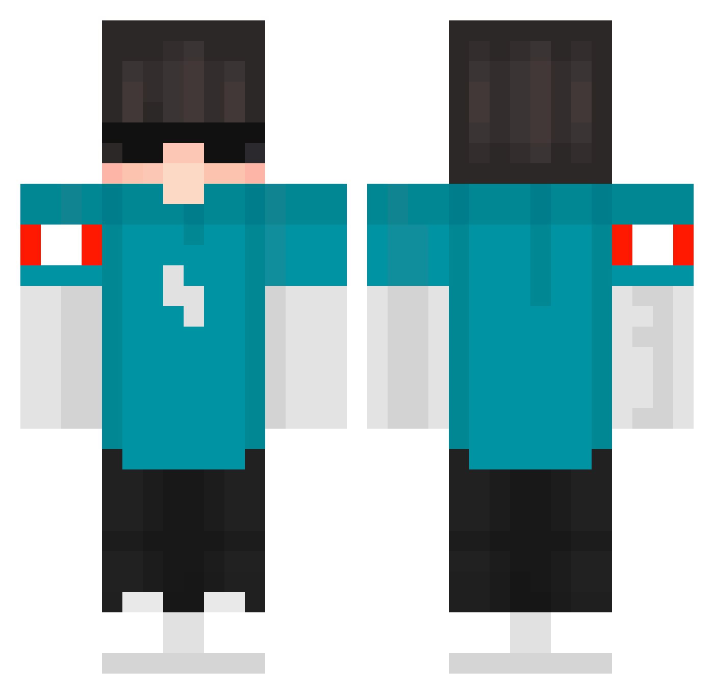paypal12 Minecraft skin, front and back view