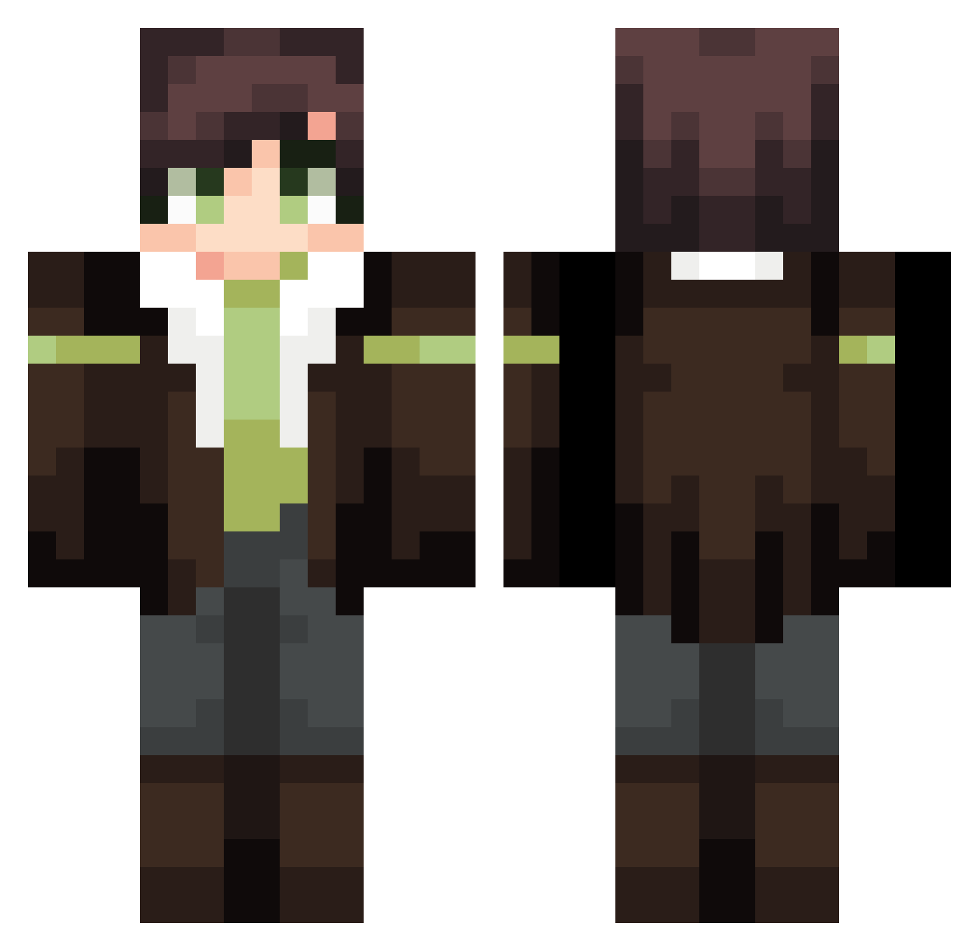 S1apJak Minecraft skin, front and back view