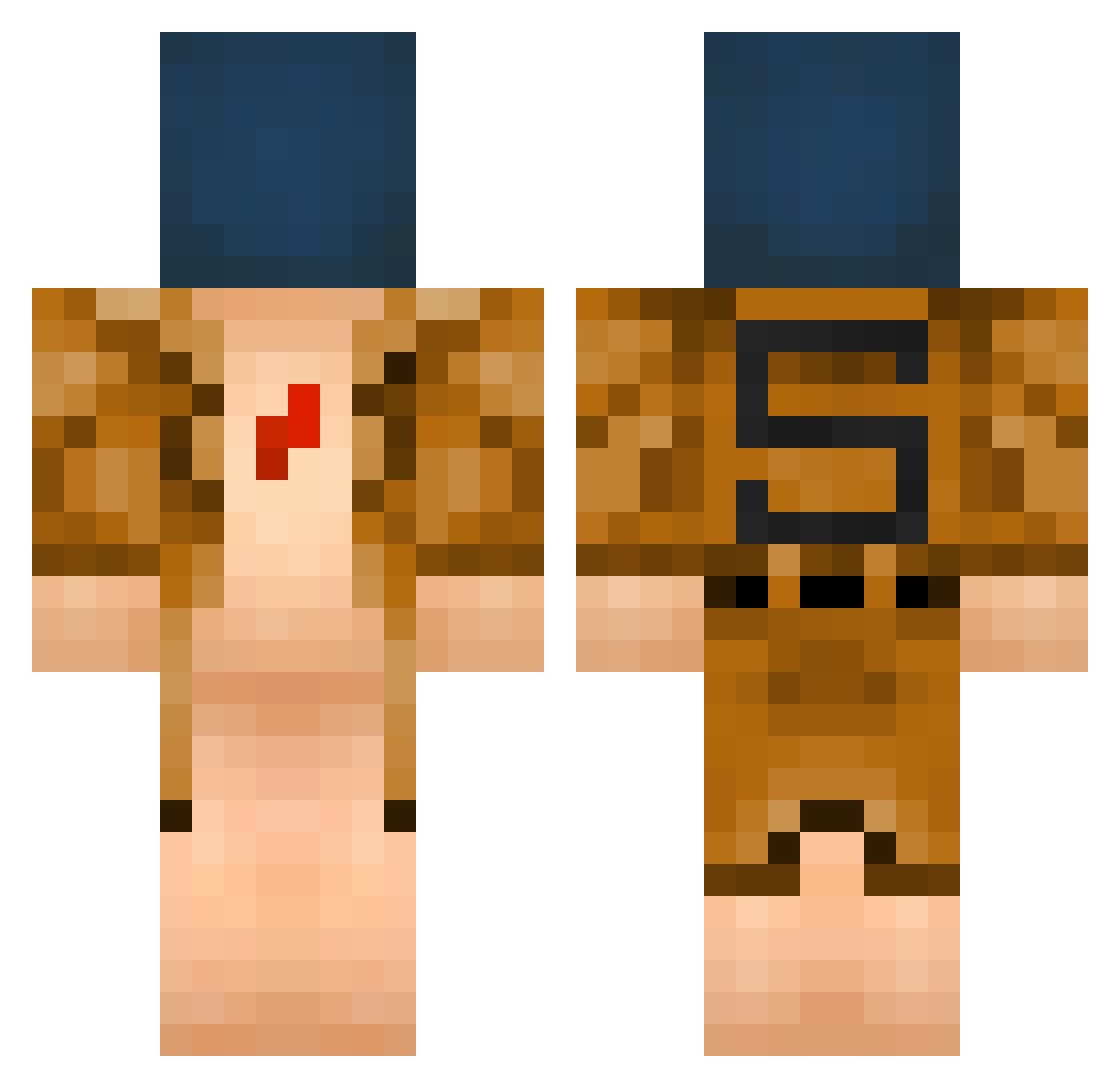 SoupsAreBugging Minecraft skin, front and back view
