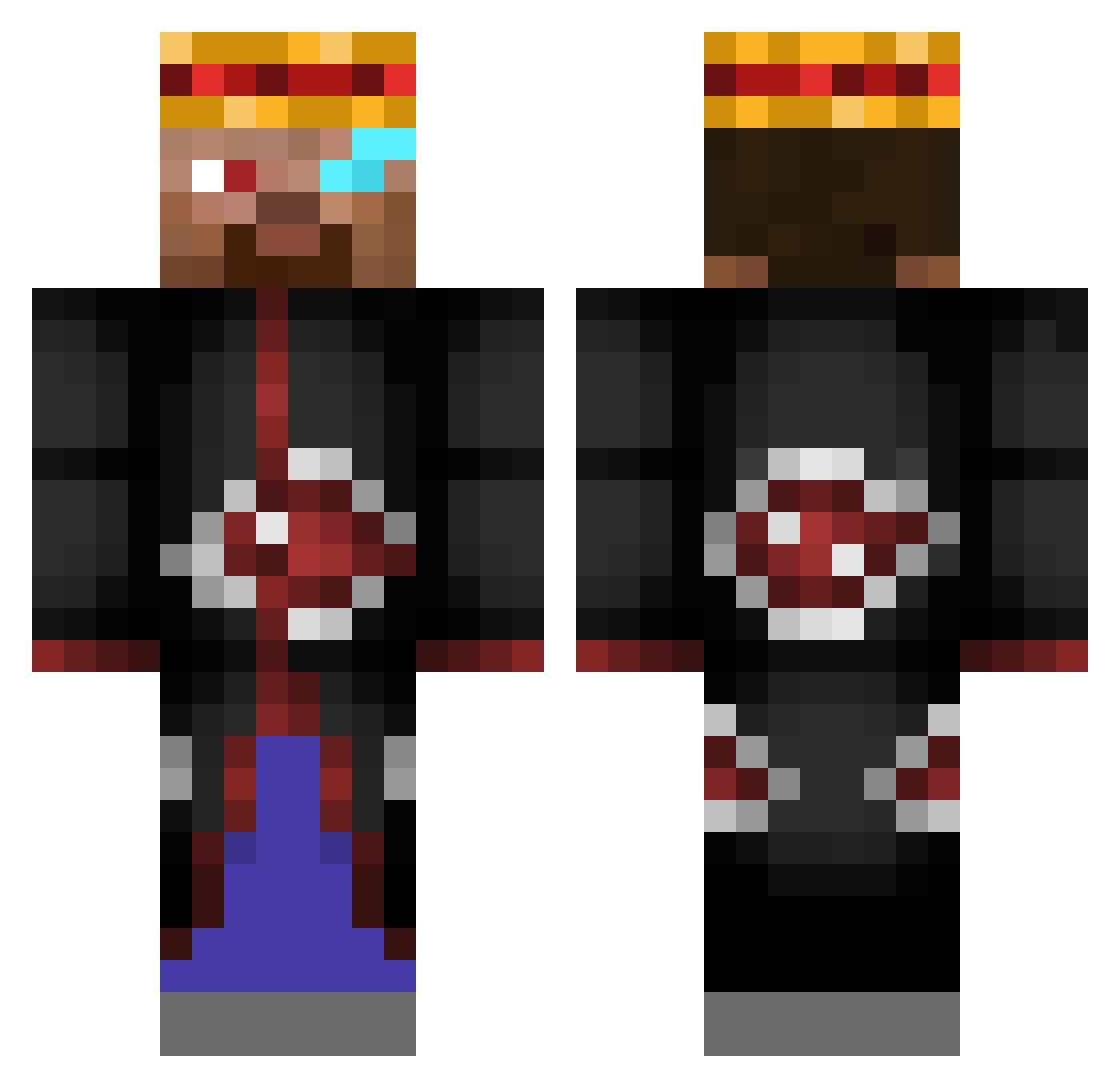 EndPlex Minecraft skin, front and back view