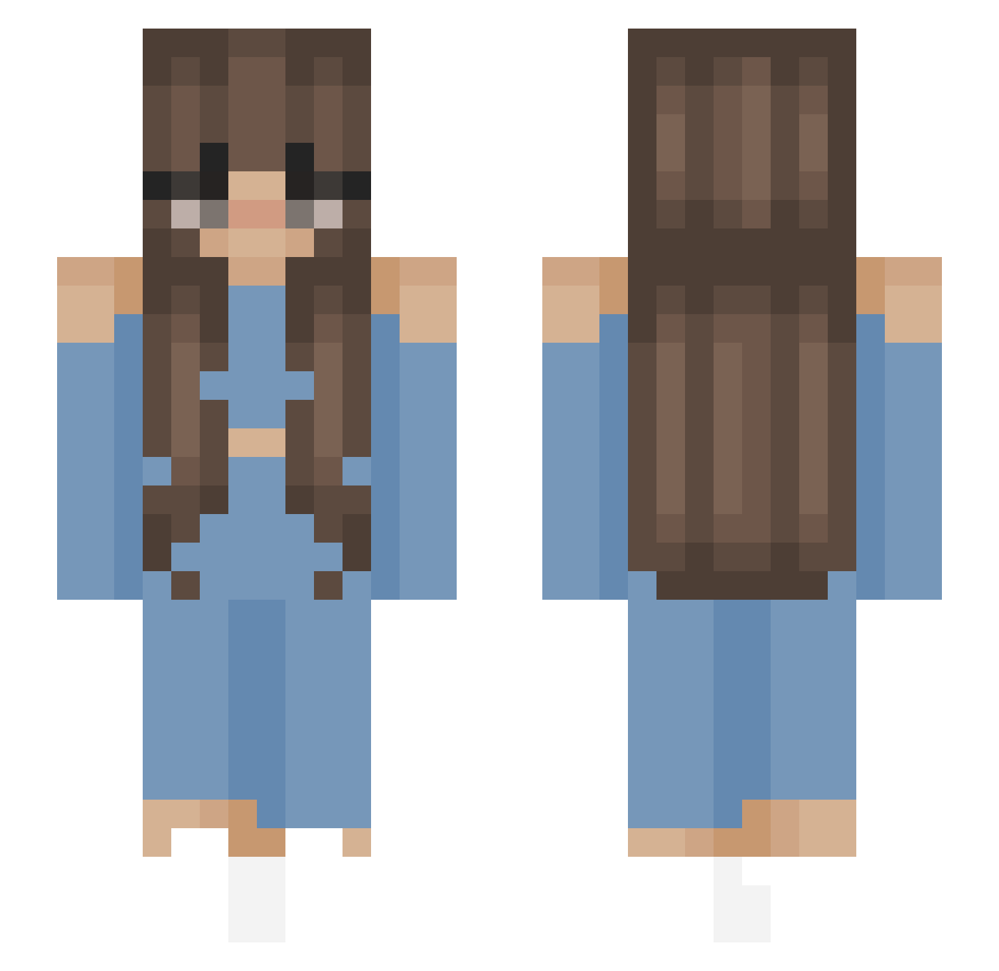 Playerlists Minecraft skin, front and back view