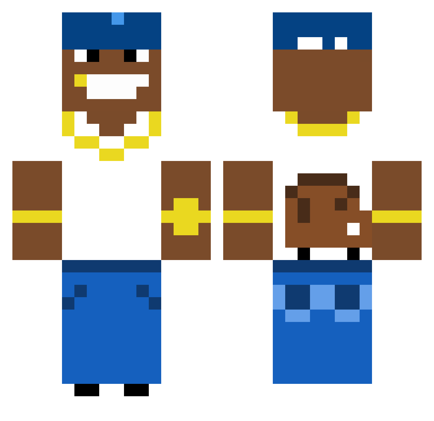 Cedges Minecraft skin, front and back view