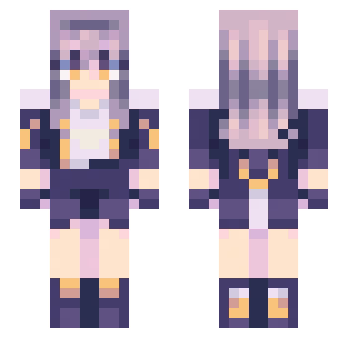 keyanana Minecraft skin, front and back view