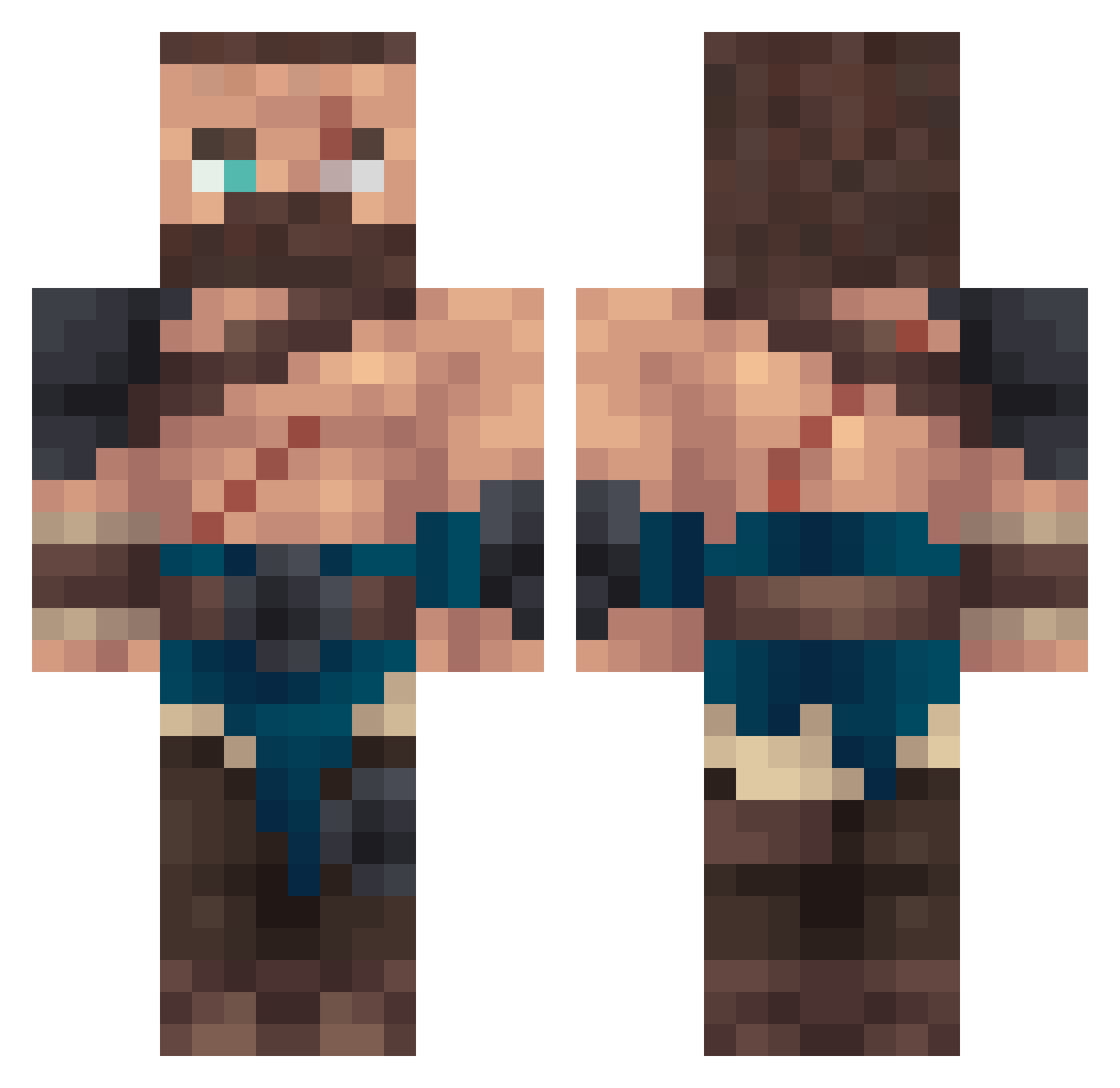 Frostzil Minecraft skin, front and back view