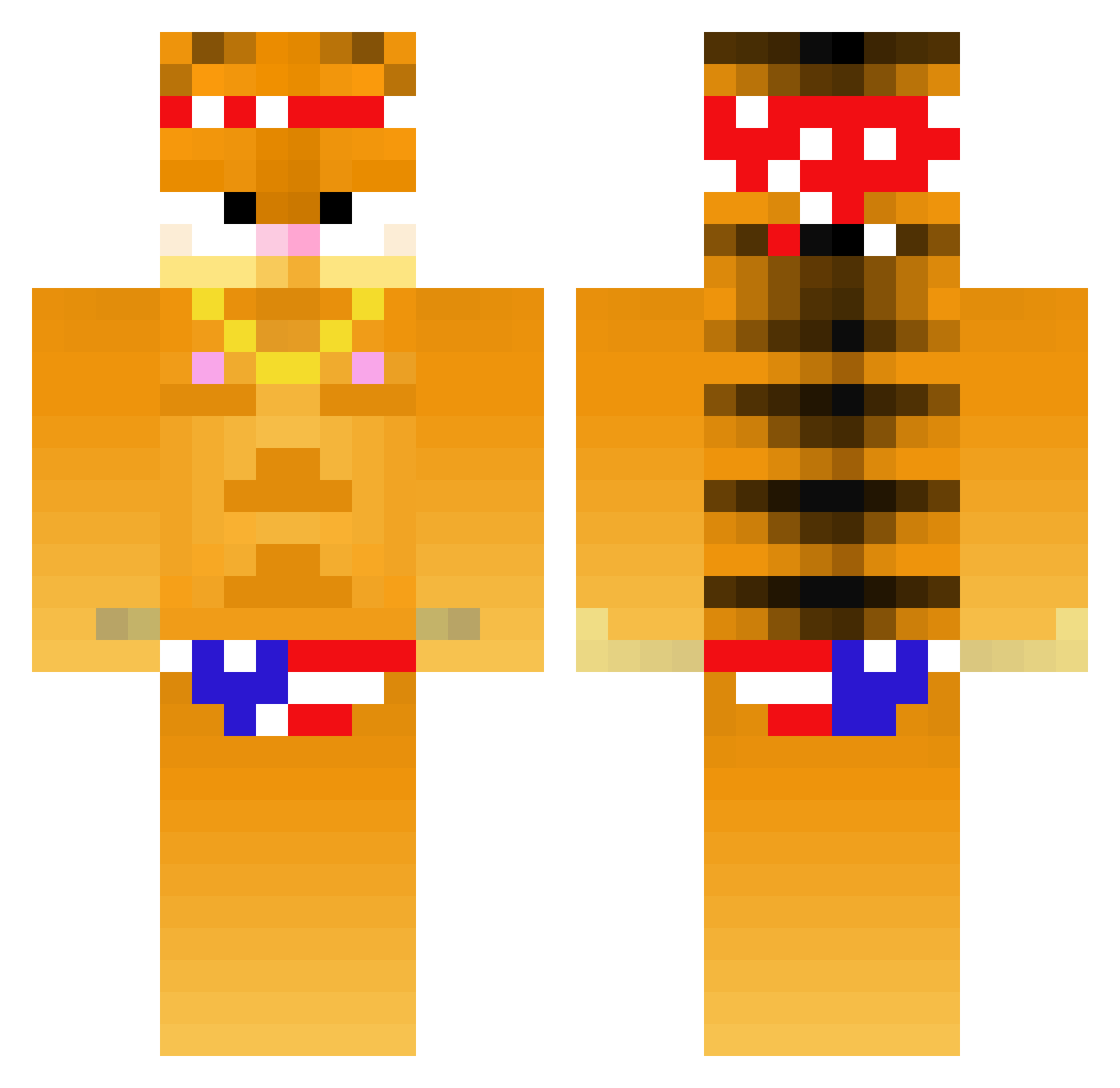 MuffinLordy Minecraft skin, front and back view