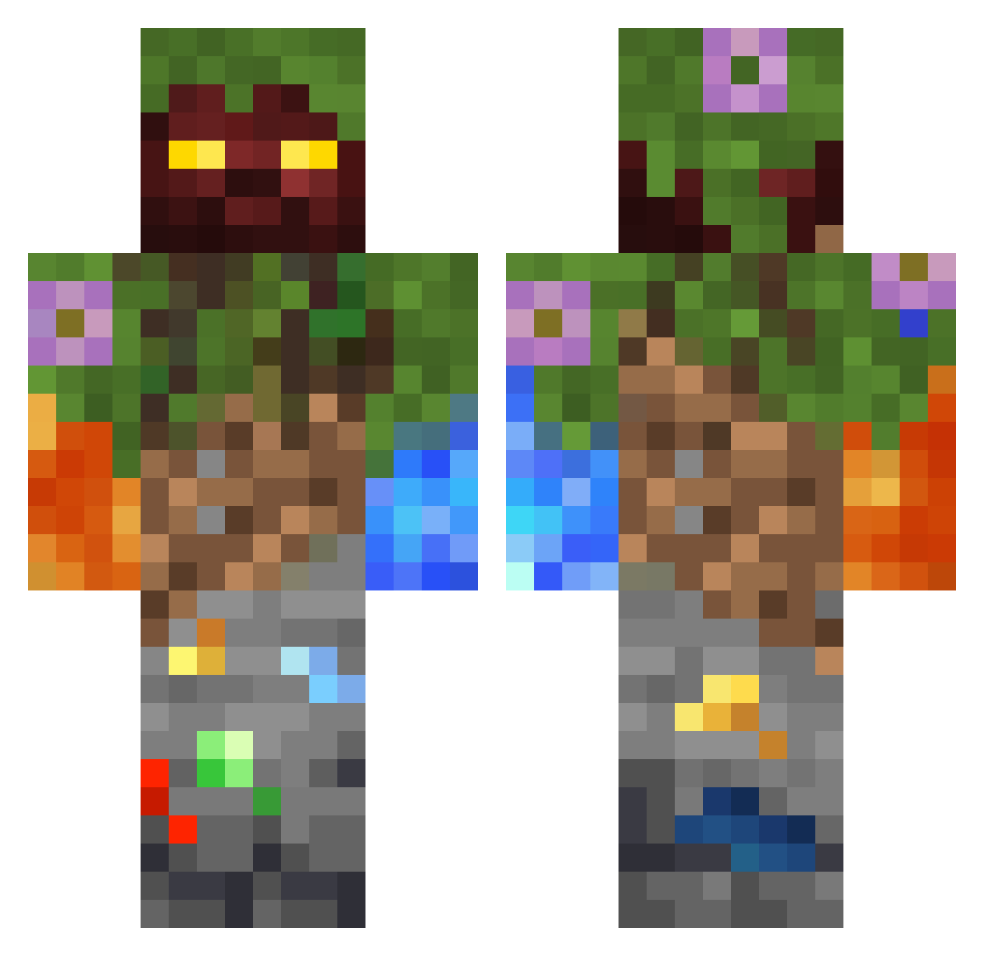 pripinacek Minecraft skin, front and back view