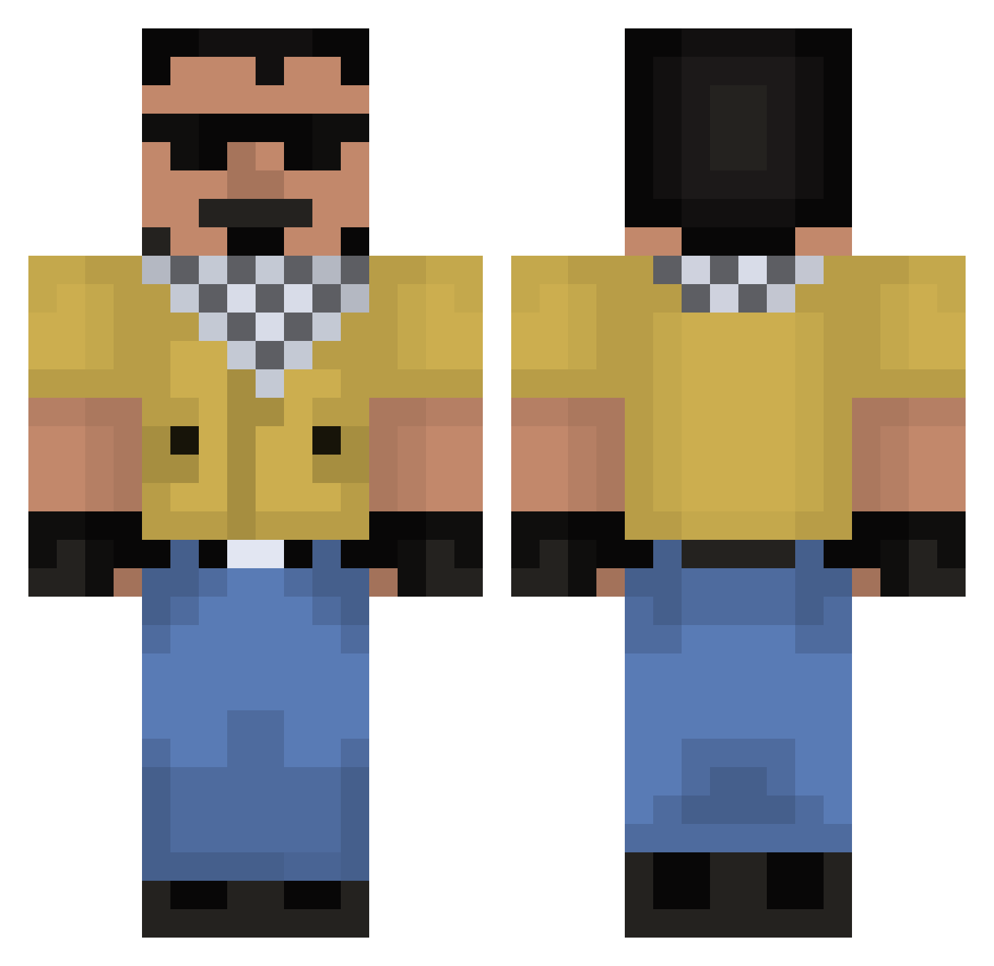 jeffSK_ Minecraft skin, front and back view