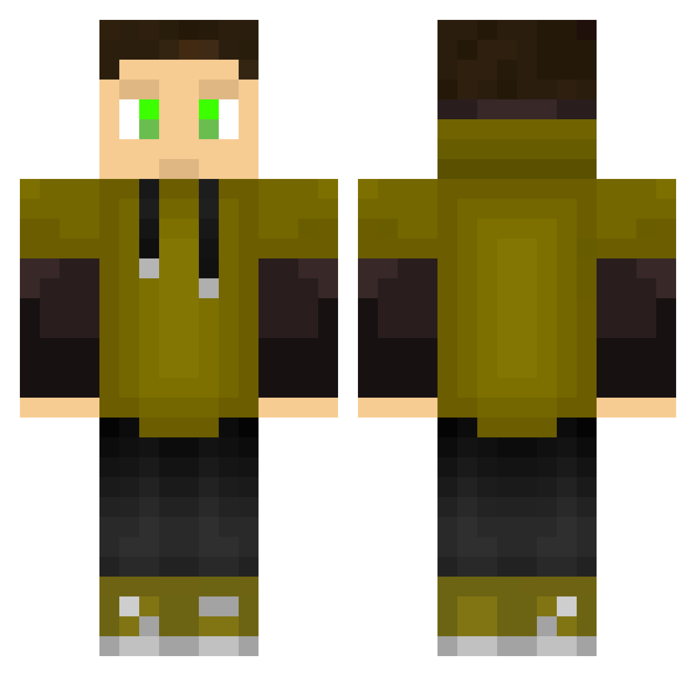Apollo567 Minecraft skin, front and back view