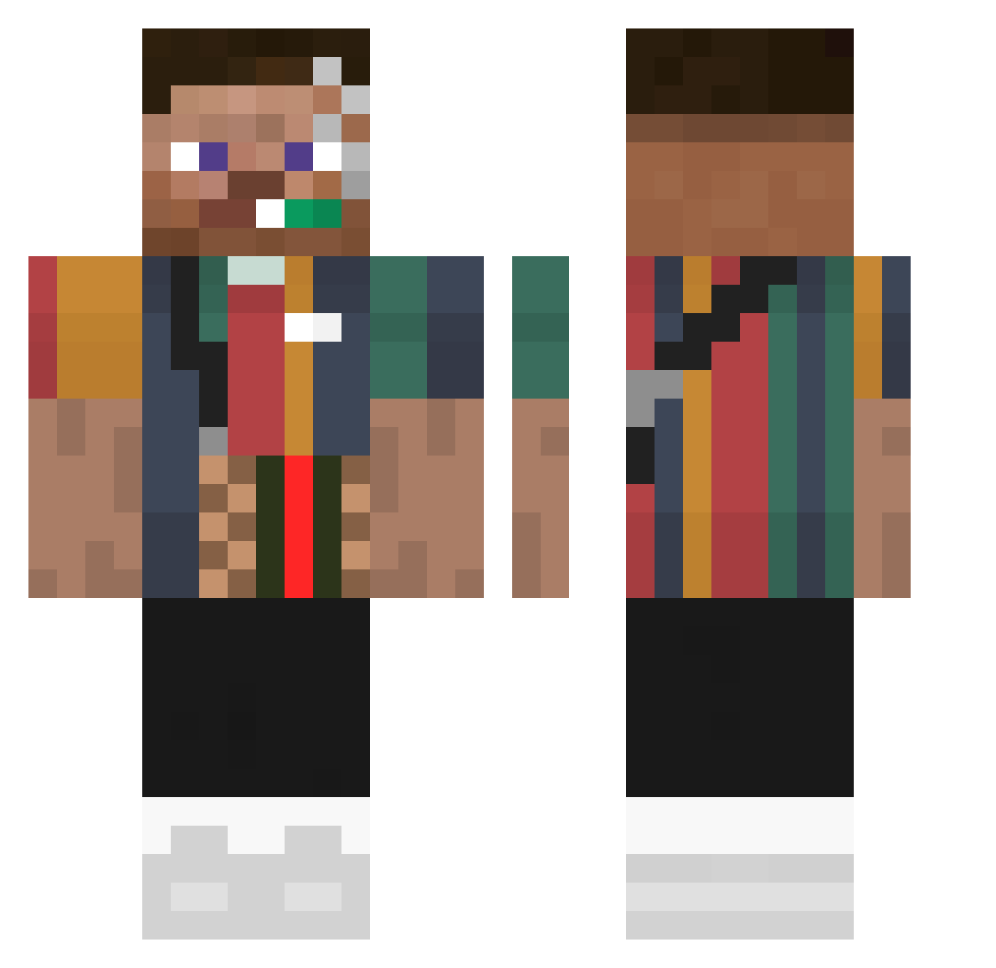 hentgg Minecraft skin, front and back view