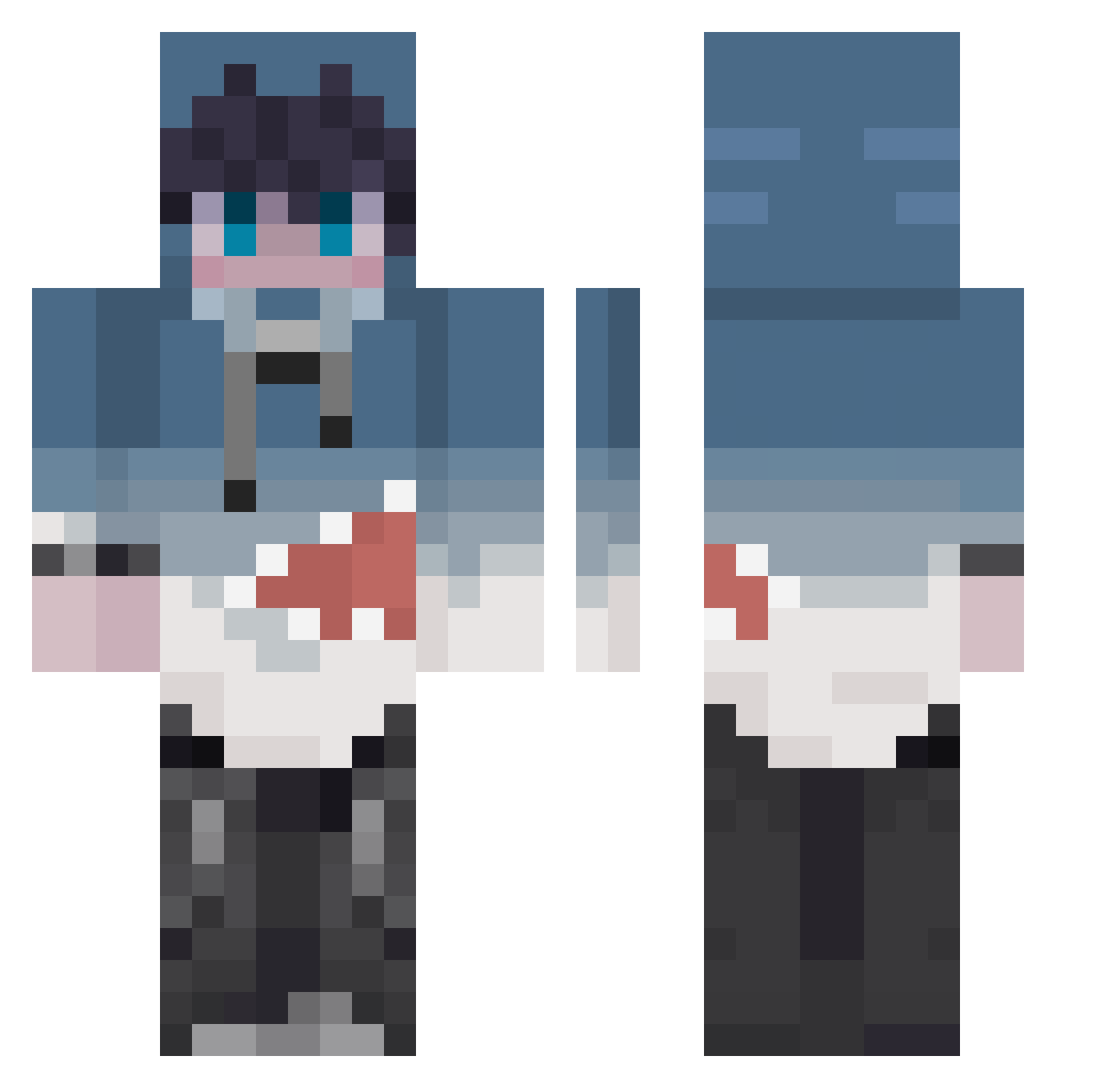 MineSh4rk Minecraft skin, front and back view