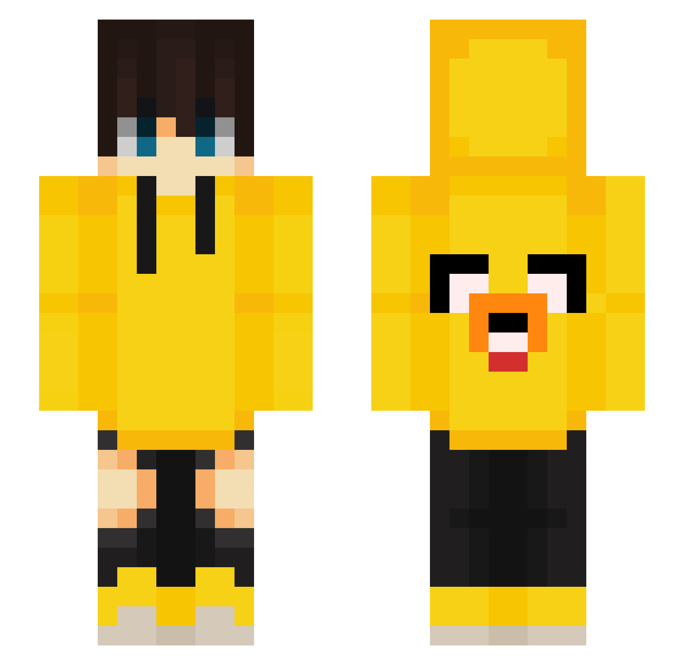 _Xccraft_ Minecraft skin, front and back view