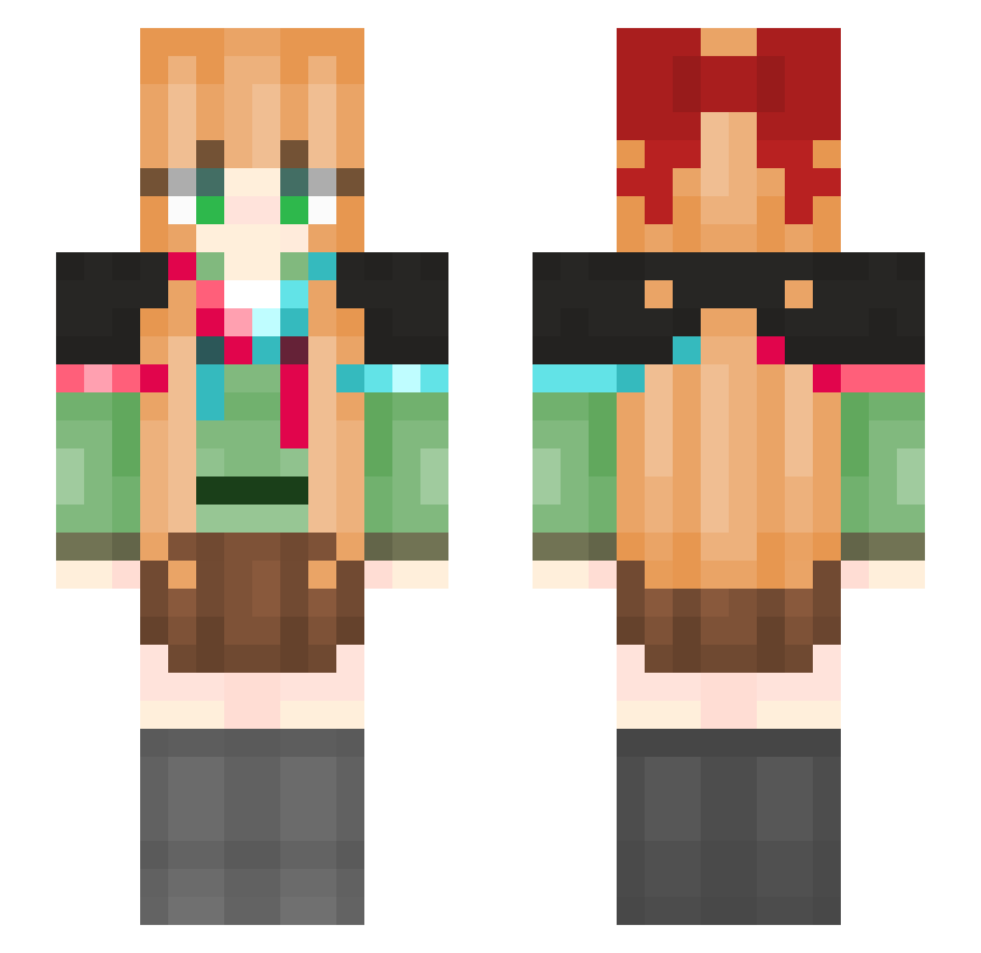 Light_Parasol Minecraft skin, front and back view