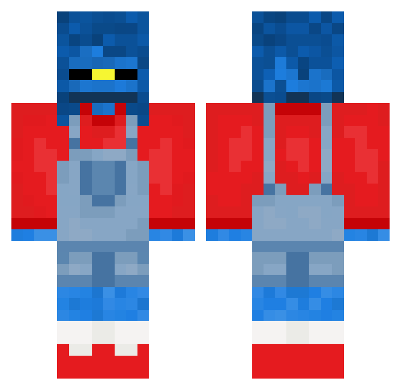 Vaso2 Minecraft skin, front and back view