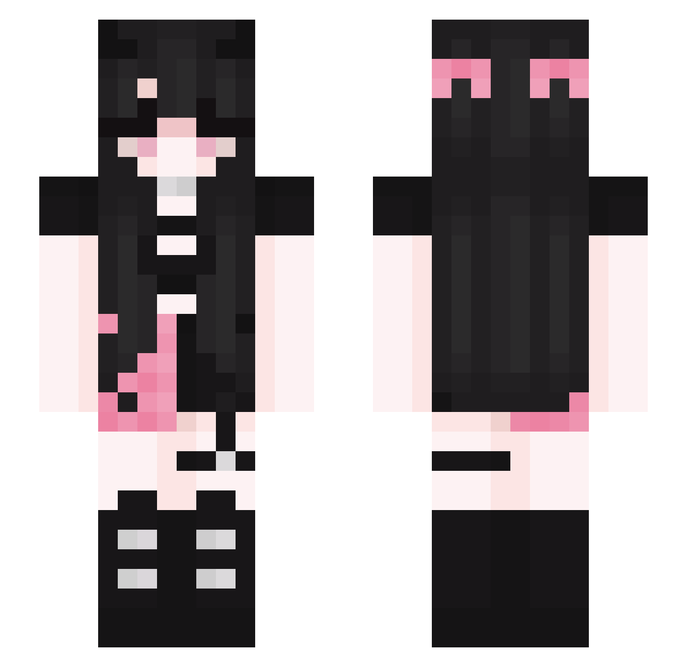 Harliez Minecraft skin, front and back view
