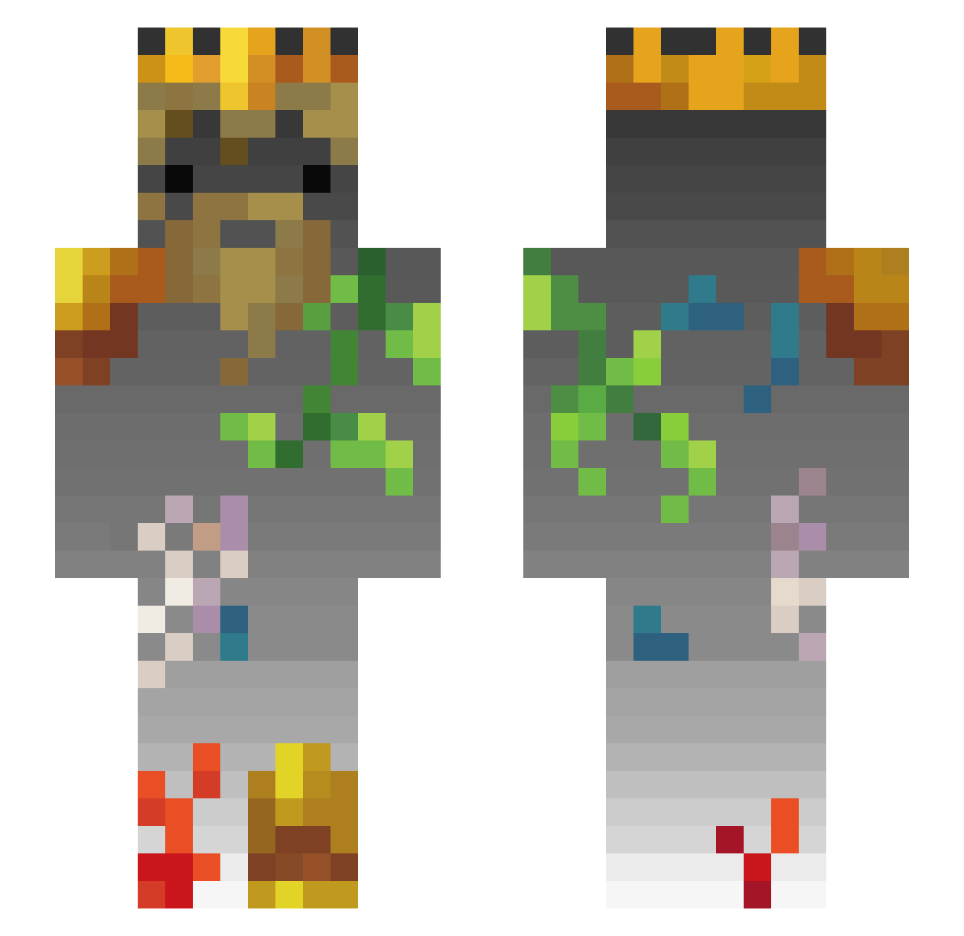 McMasterr Minecraft skin, front and back view
