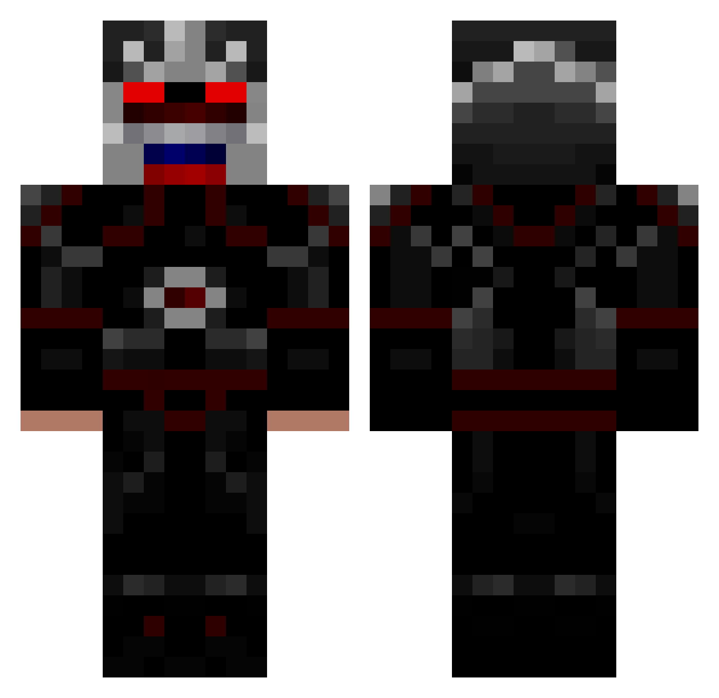 clost Minecraft skin, front and back view
