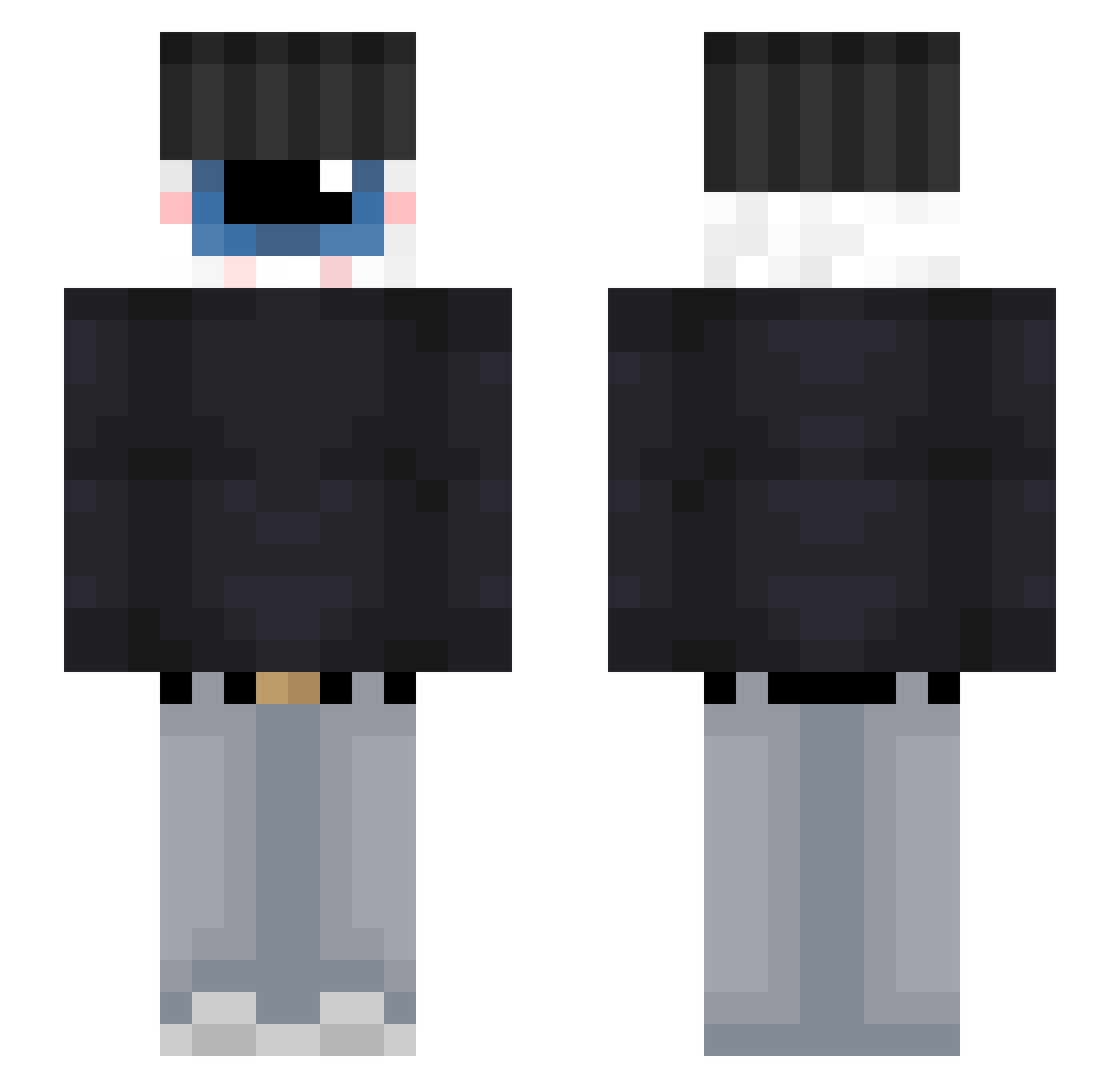 Nelon663 Minecraft skin, front and back view