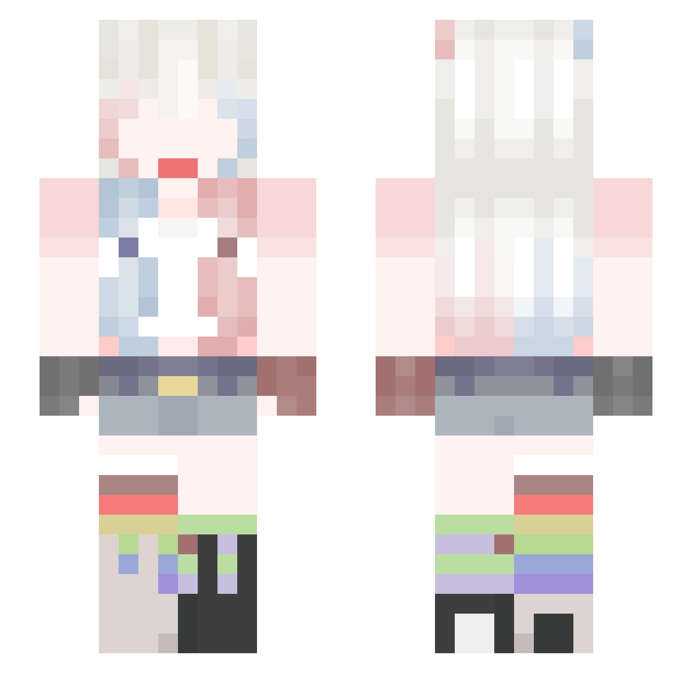 FoLasx Minecraft skin, front and back view