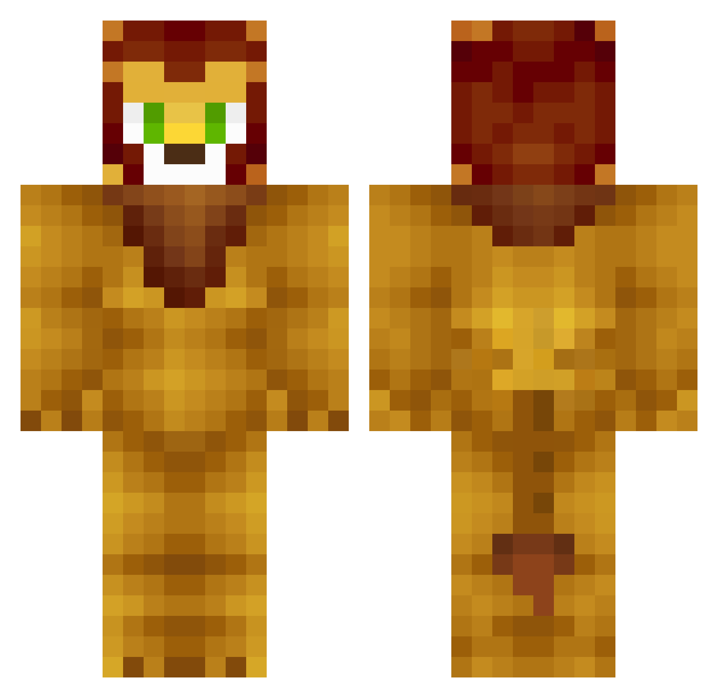 Zoiiid Minecraft skin, front and back view