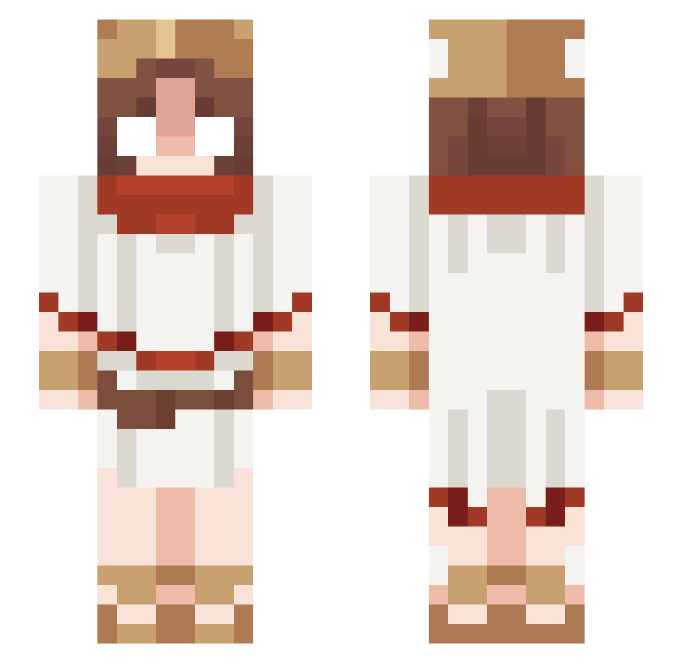 SpadedHearts Minecraft skin, front and back view