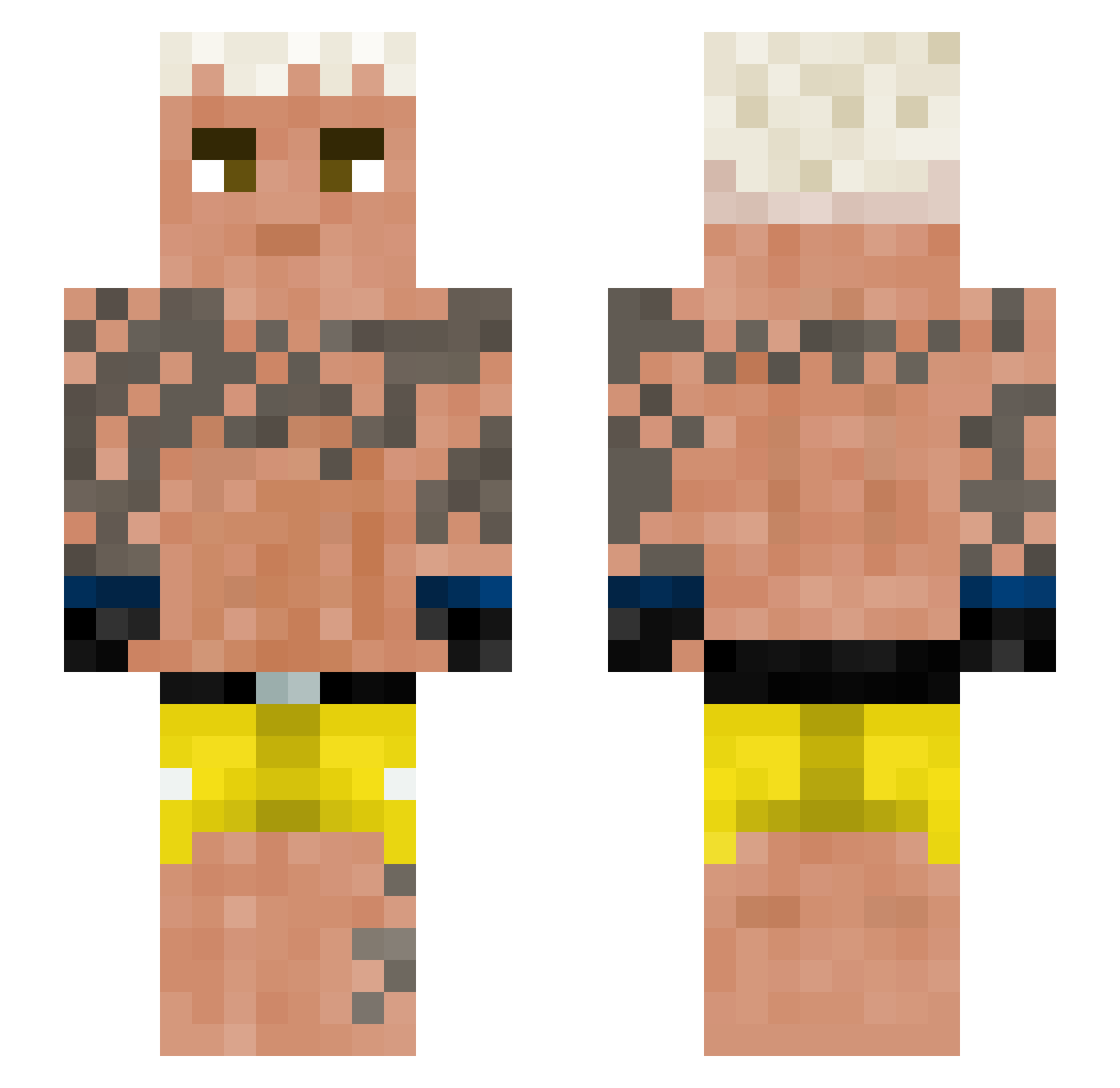 BaumanisA Minecraft skin, front and back view