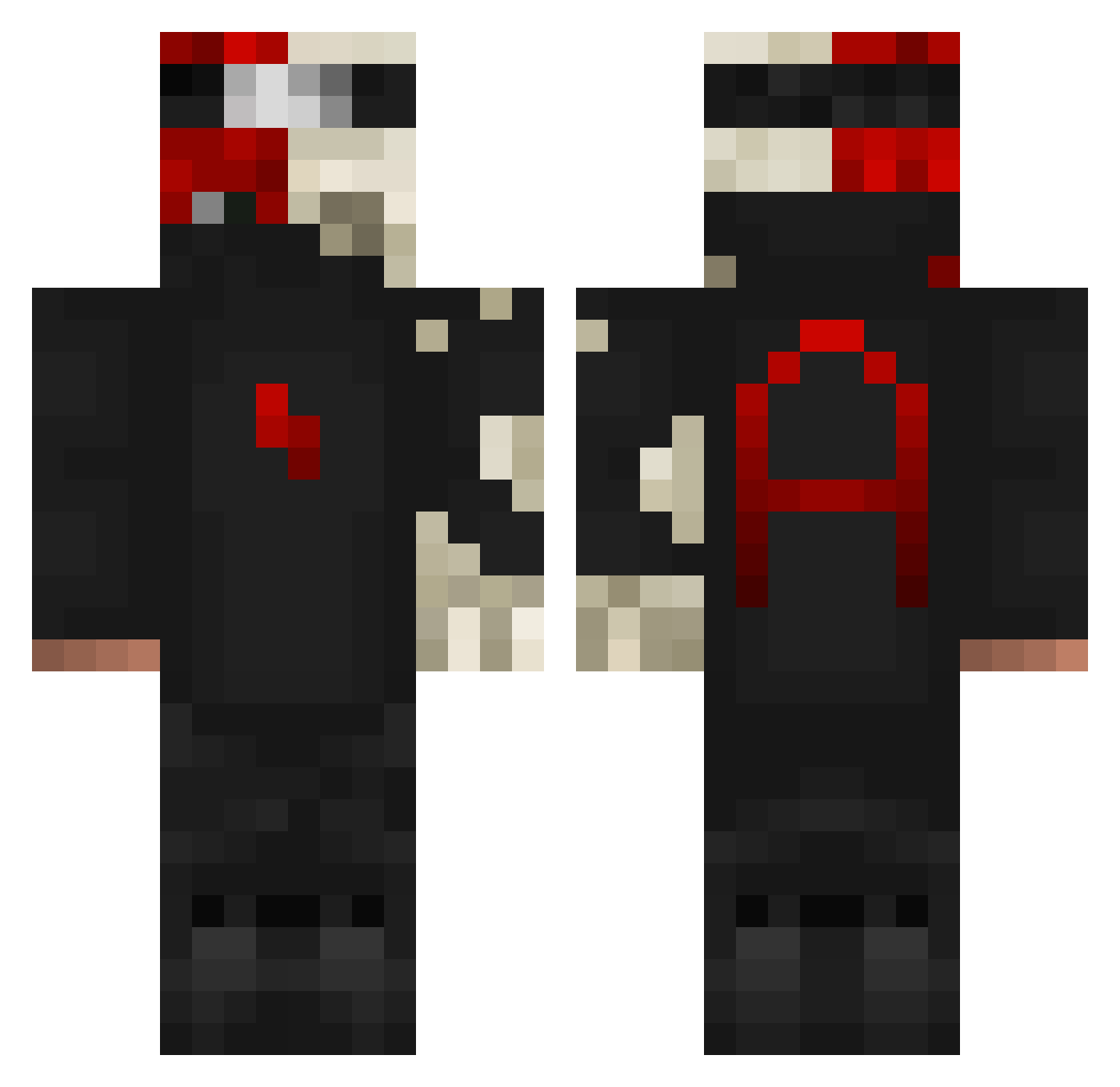LokiBaiatDulce Minecraft skin, front and back view