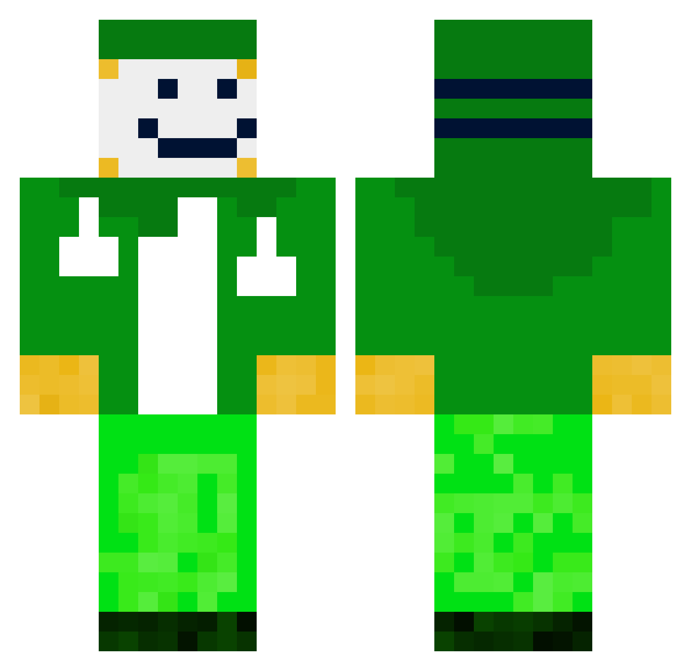 TigurD14 Minecraft skin, front and back view