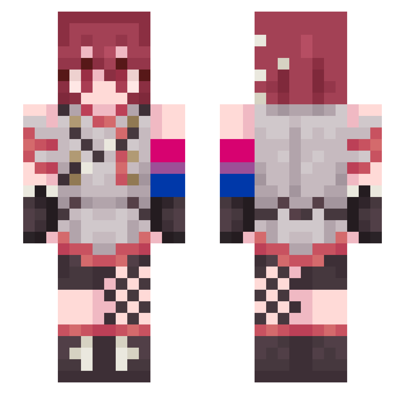 Its_Daeve Minecraft skin, front and back view
